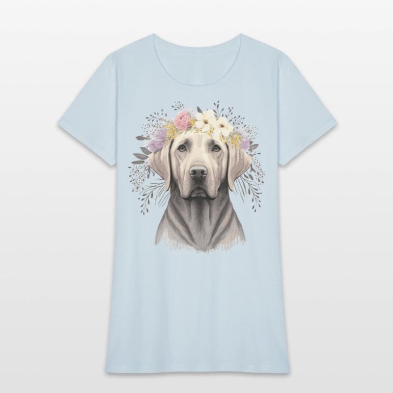 Cute Labrador Retriever Flower Crown Pet Dog Flora