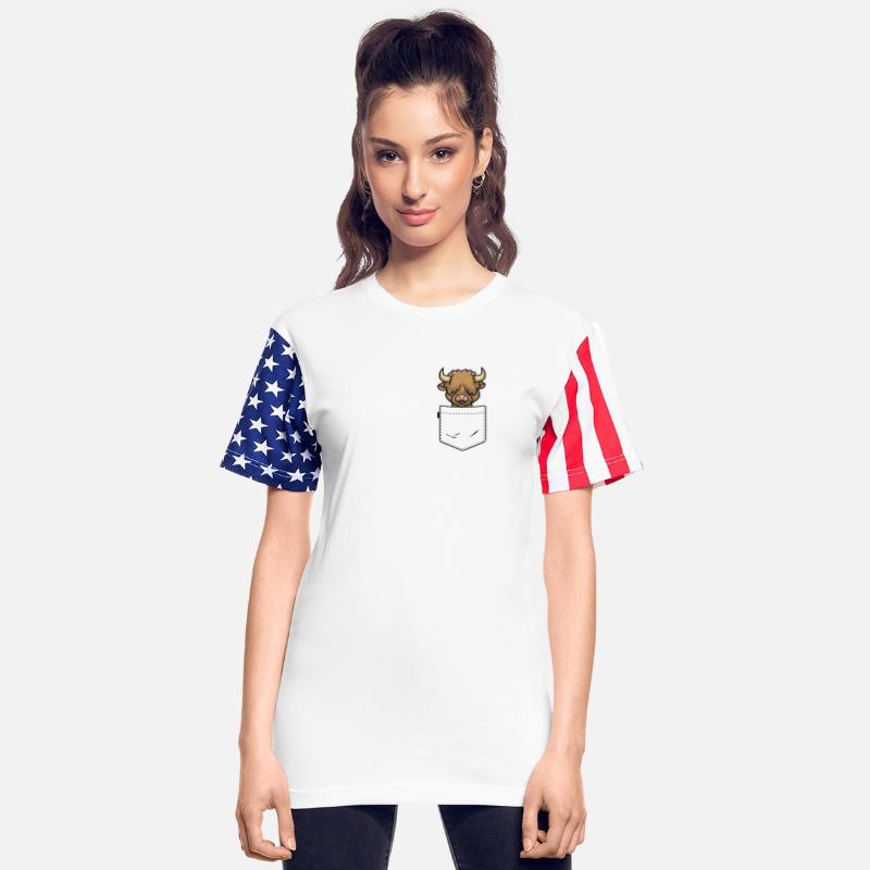 Cute Pocket Scottish Highland Cow Farm Girl