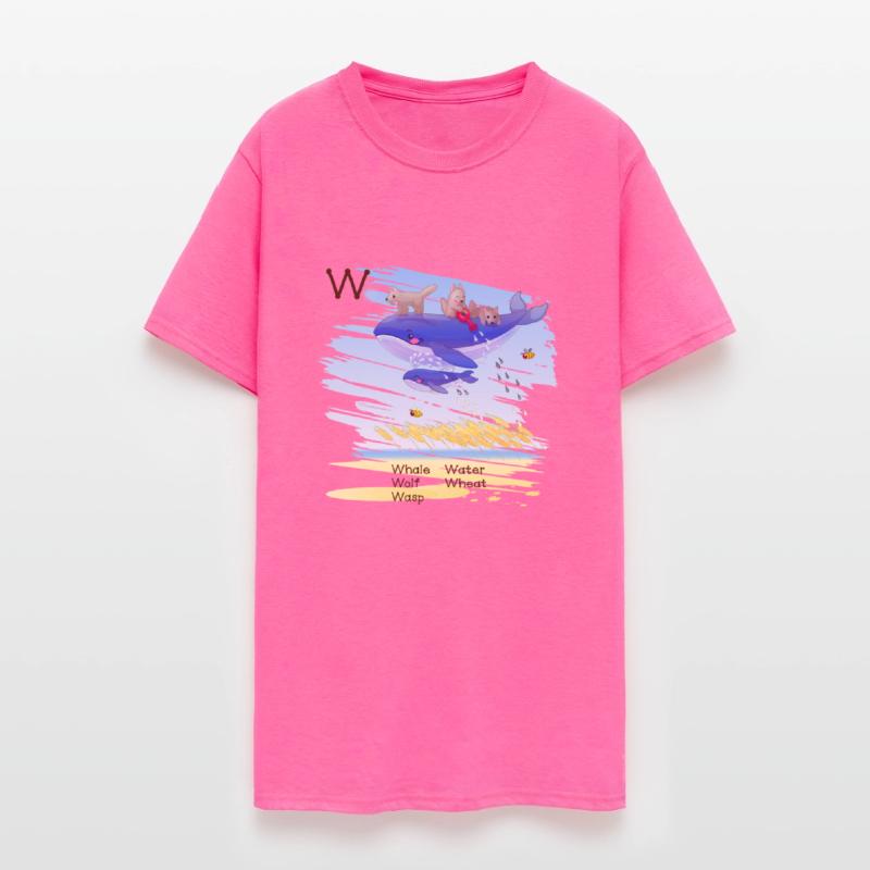 Cute W Alphabet Whale Water Wolf Wheat Wasp