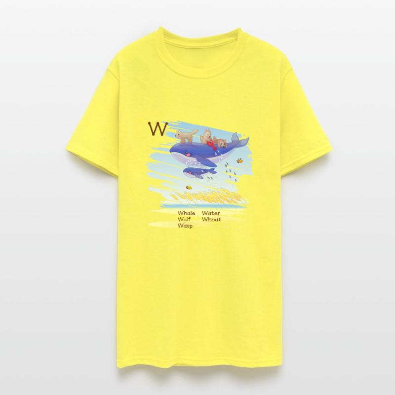 Cute W Alphabet Whale Water Wolf Wheat Wasp