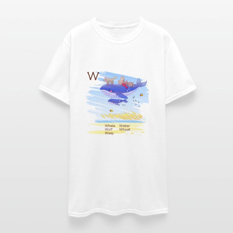 Cute W Alphabet Whale Water Wolf Wheat Wasp