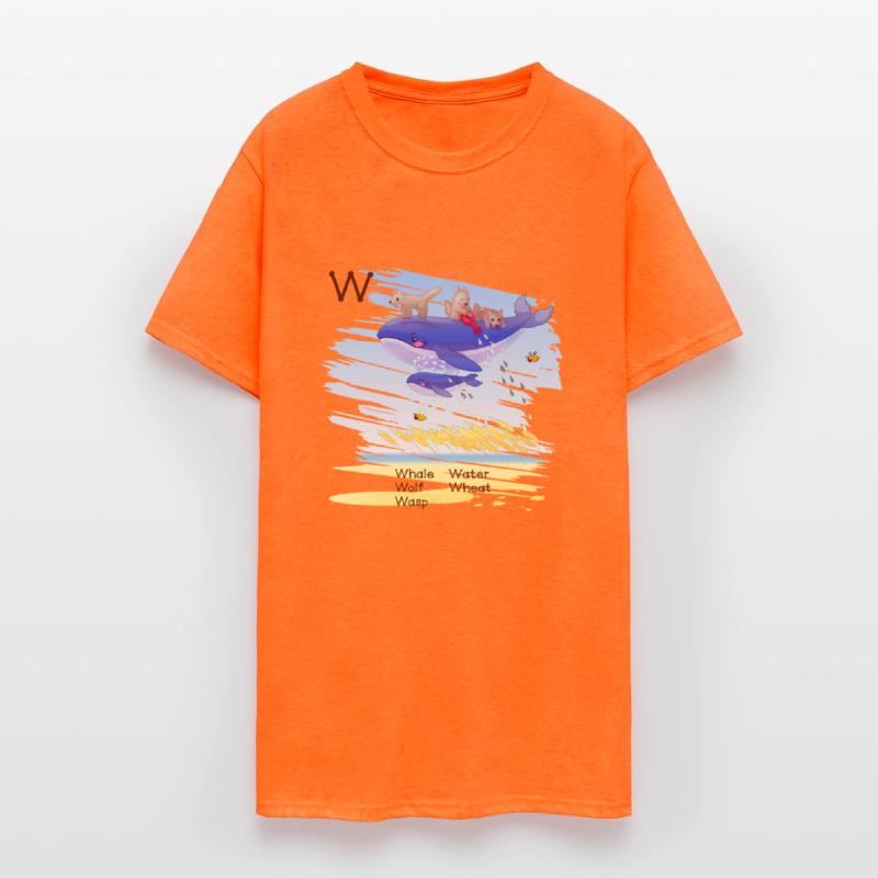 Cute W Alphabet Whale Water Wolf Wheat Wasp