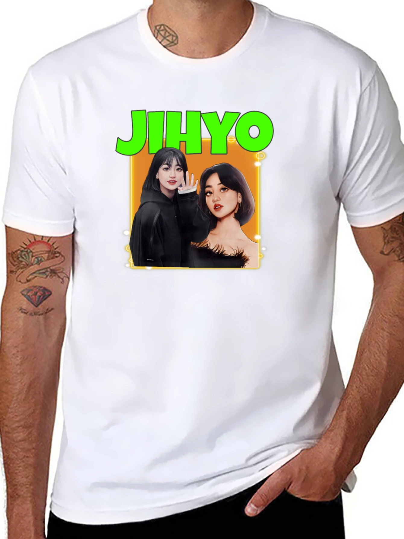 JIHYO Graphic Tee - Trendy K-Pop Fashion