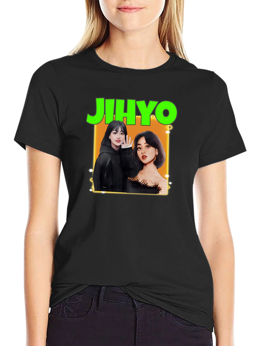 JIHYO Graphic Tee - Trendy K-Pop Fashion