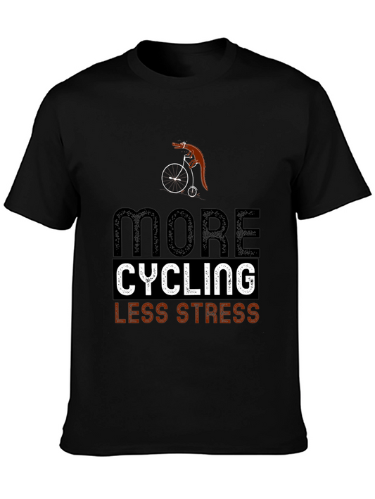 Cycling Lizard T-Shirt: More Cycling Less Stress
