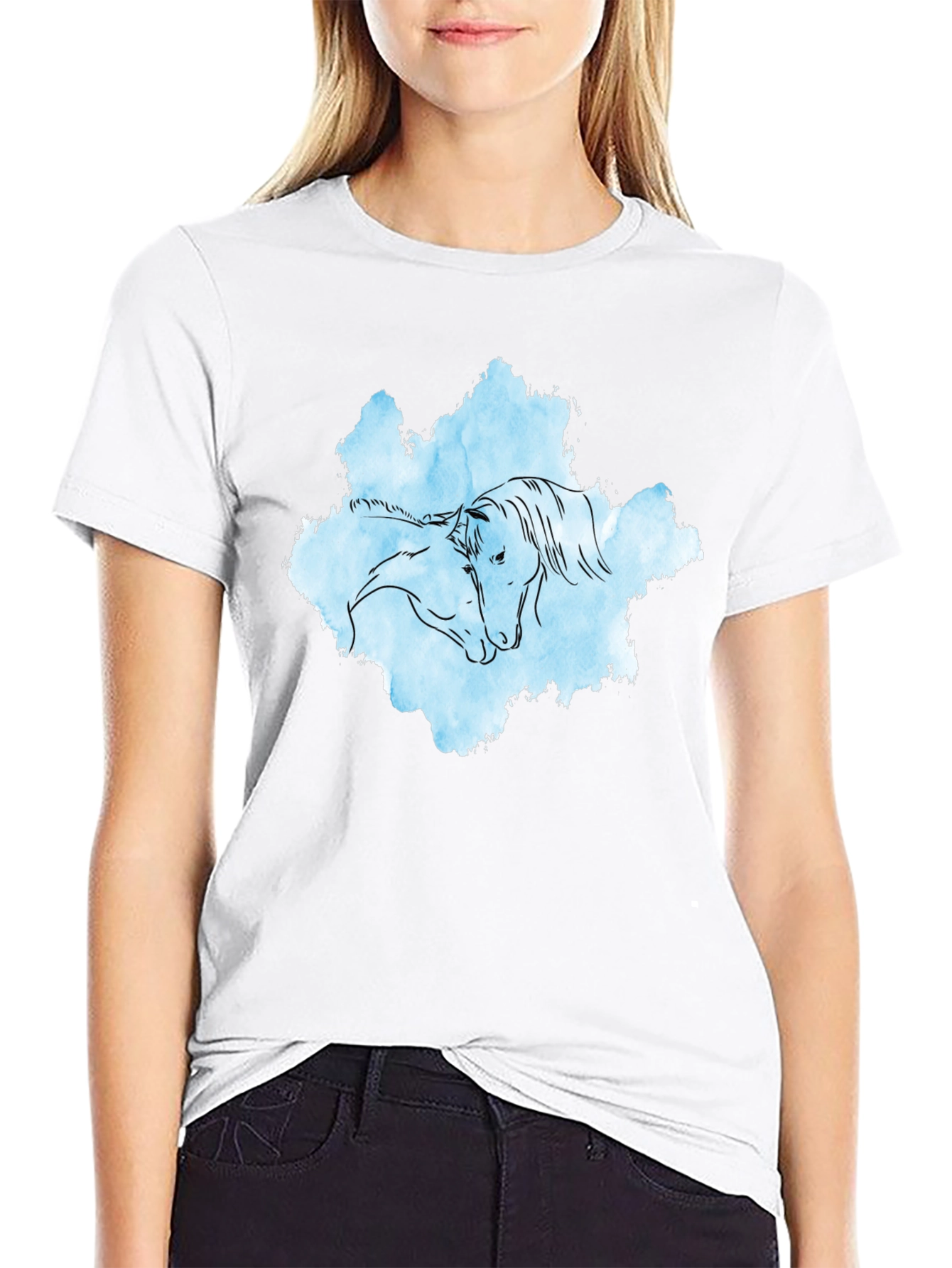 Horse Embrace Graphic T-Shirt - Black