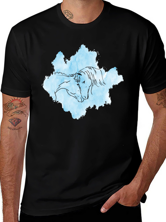 Horse Embrace Graphic T-Shirt - Black