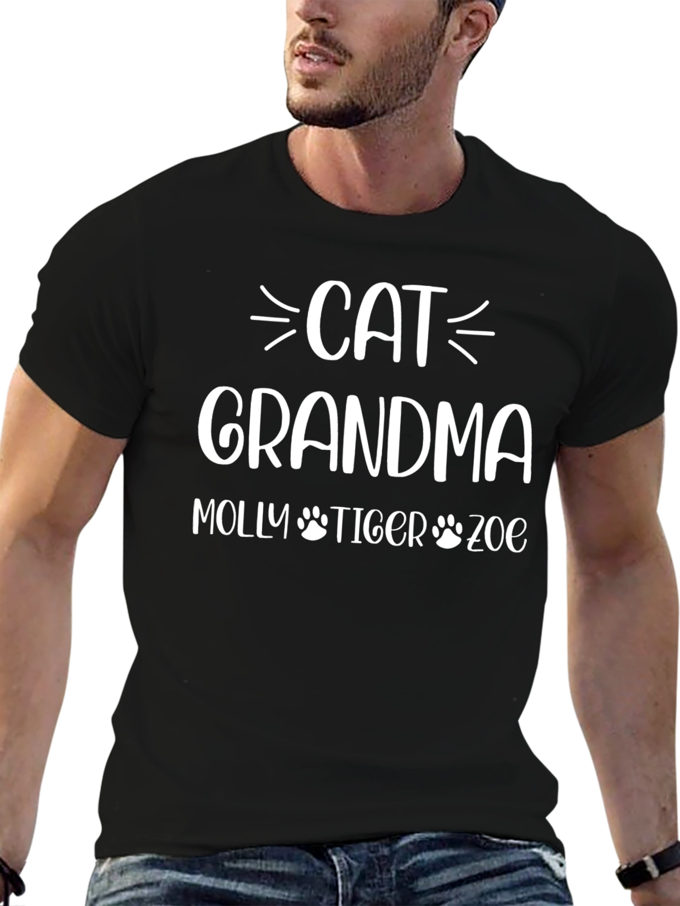 Cat Grandma T-Shirt - Personalized Pet Names