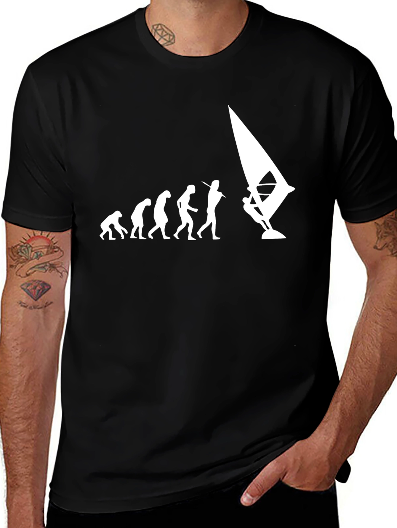 Windsurfing Evolution Mens Graphic Tee