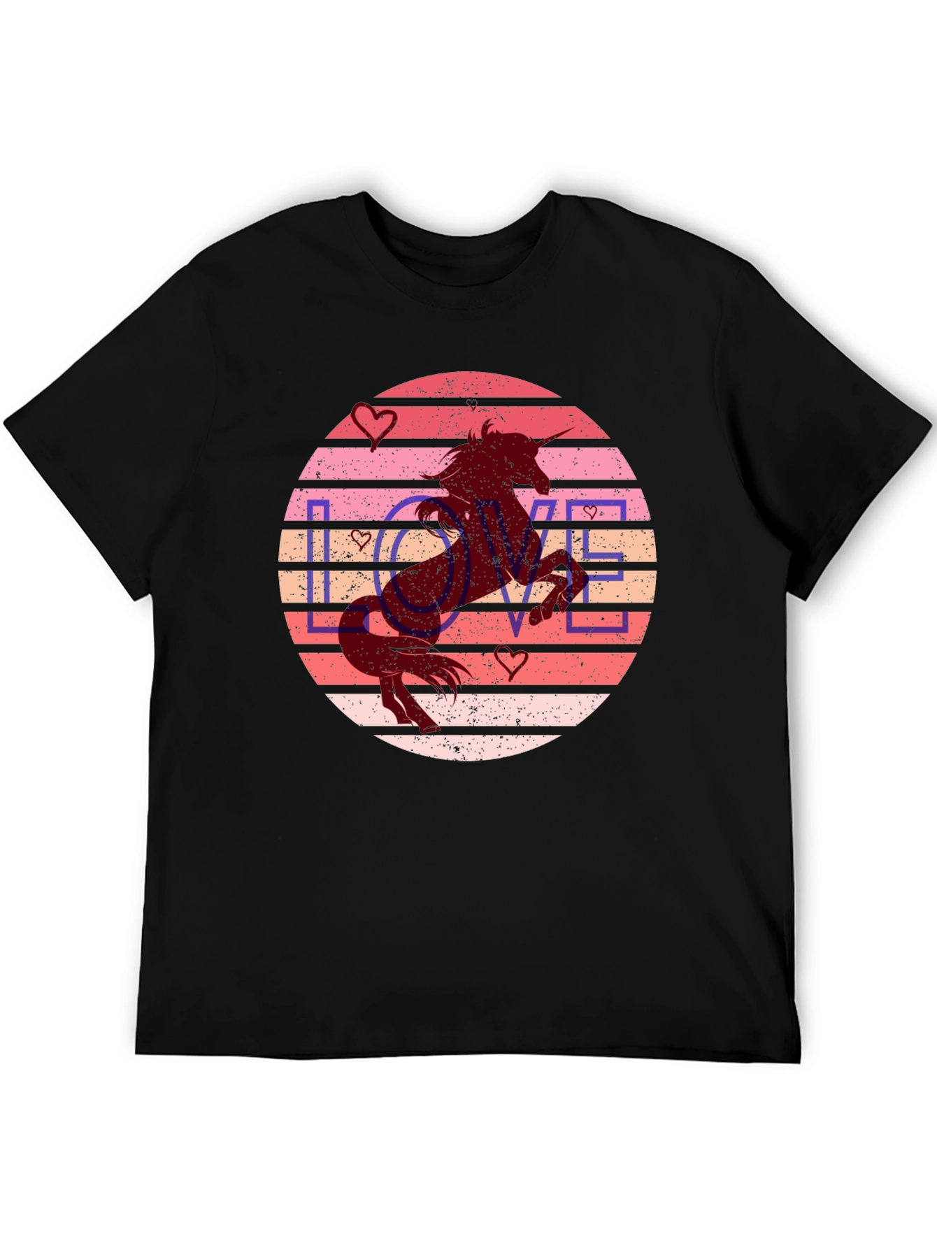 Unicorn Love Graphic Tee - Black