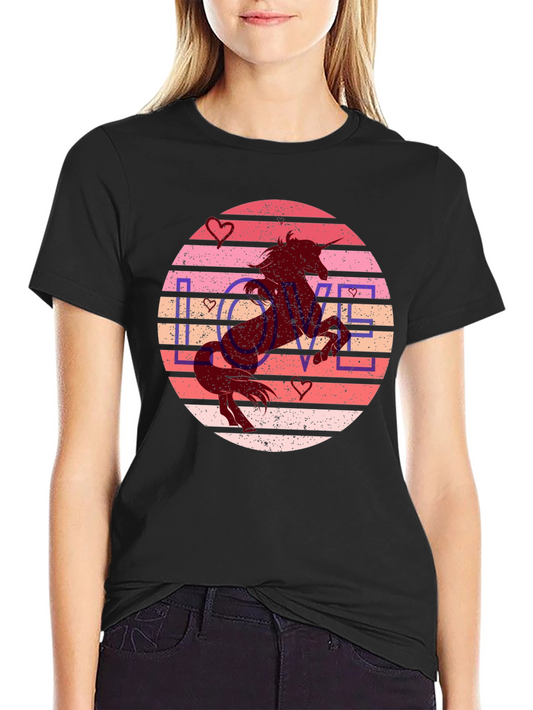 Unicorn Love Graphic Tee - Black