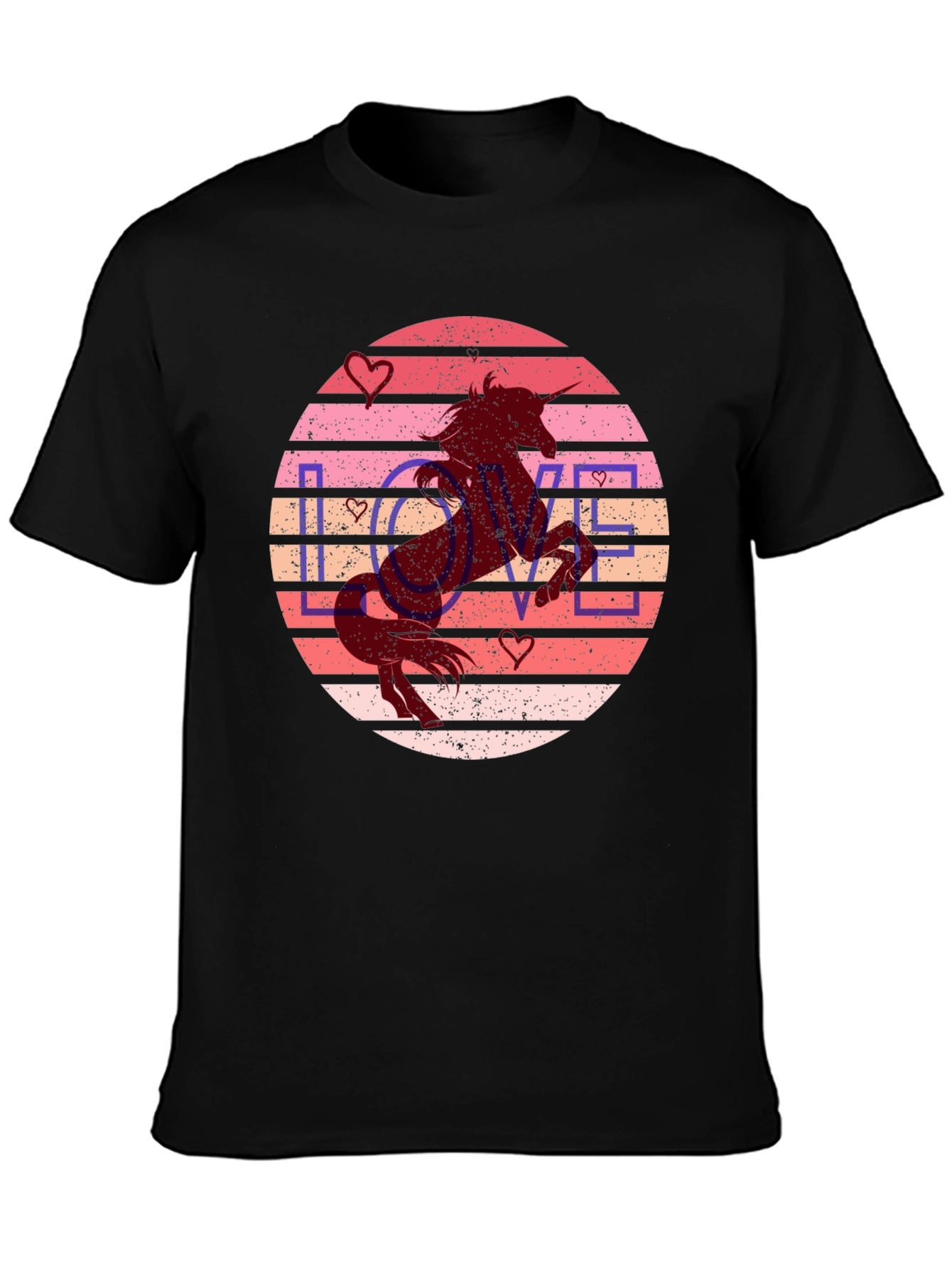 Unicorn Love Graphic Tee - Black
