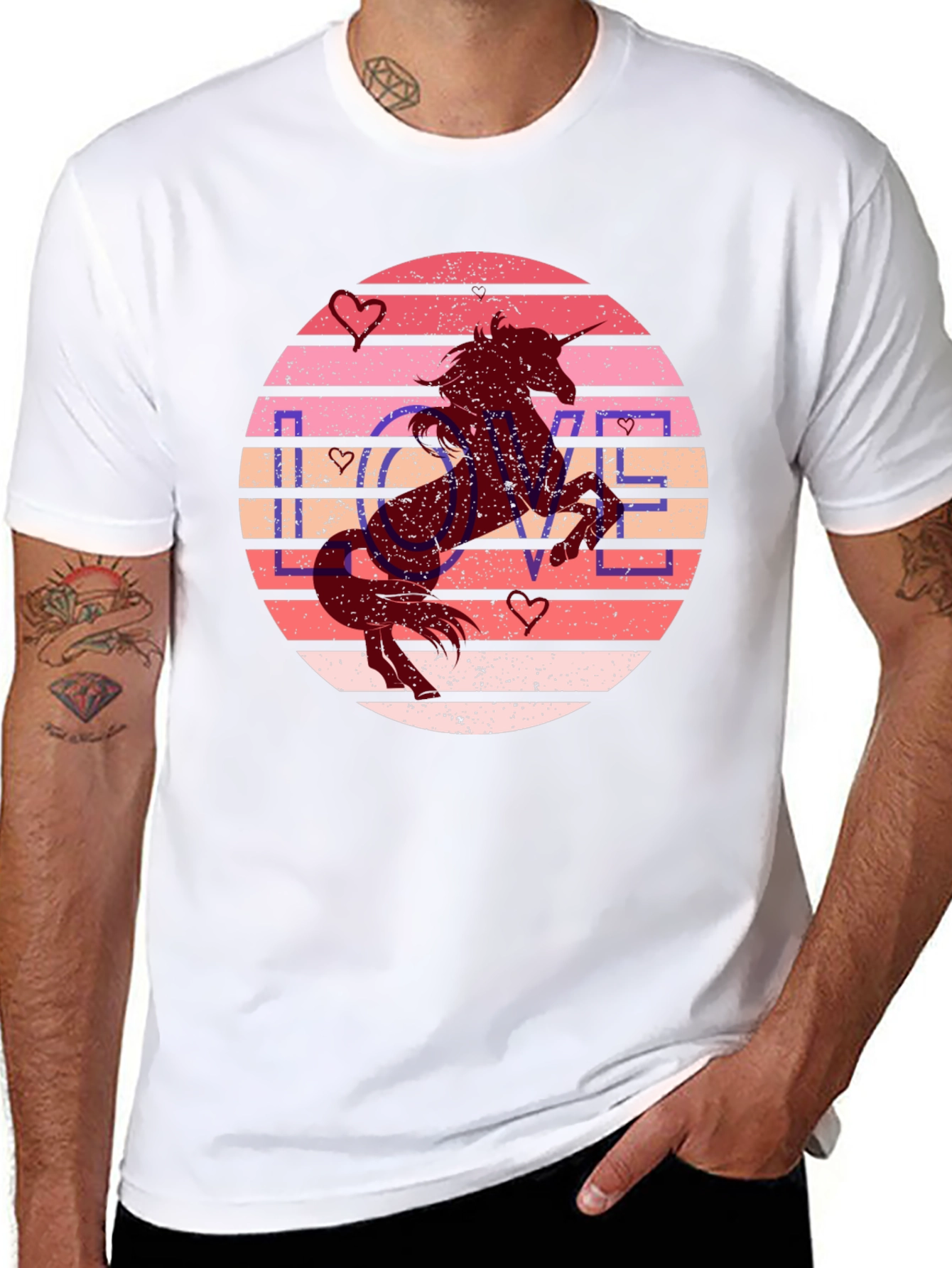 Unicorn Love Graphic Tee - Black