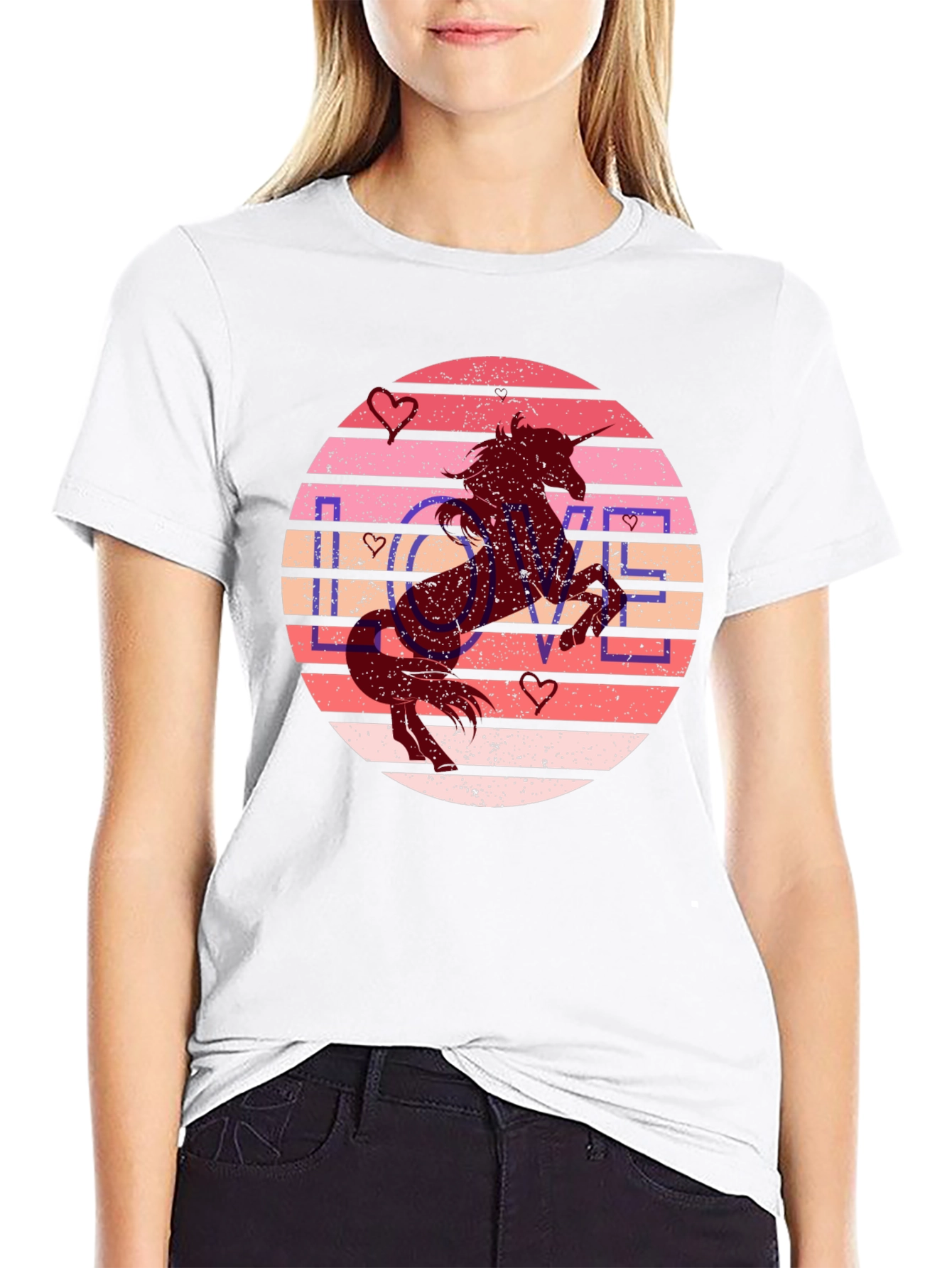 Unicorn Love Graphic Tee - Black
