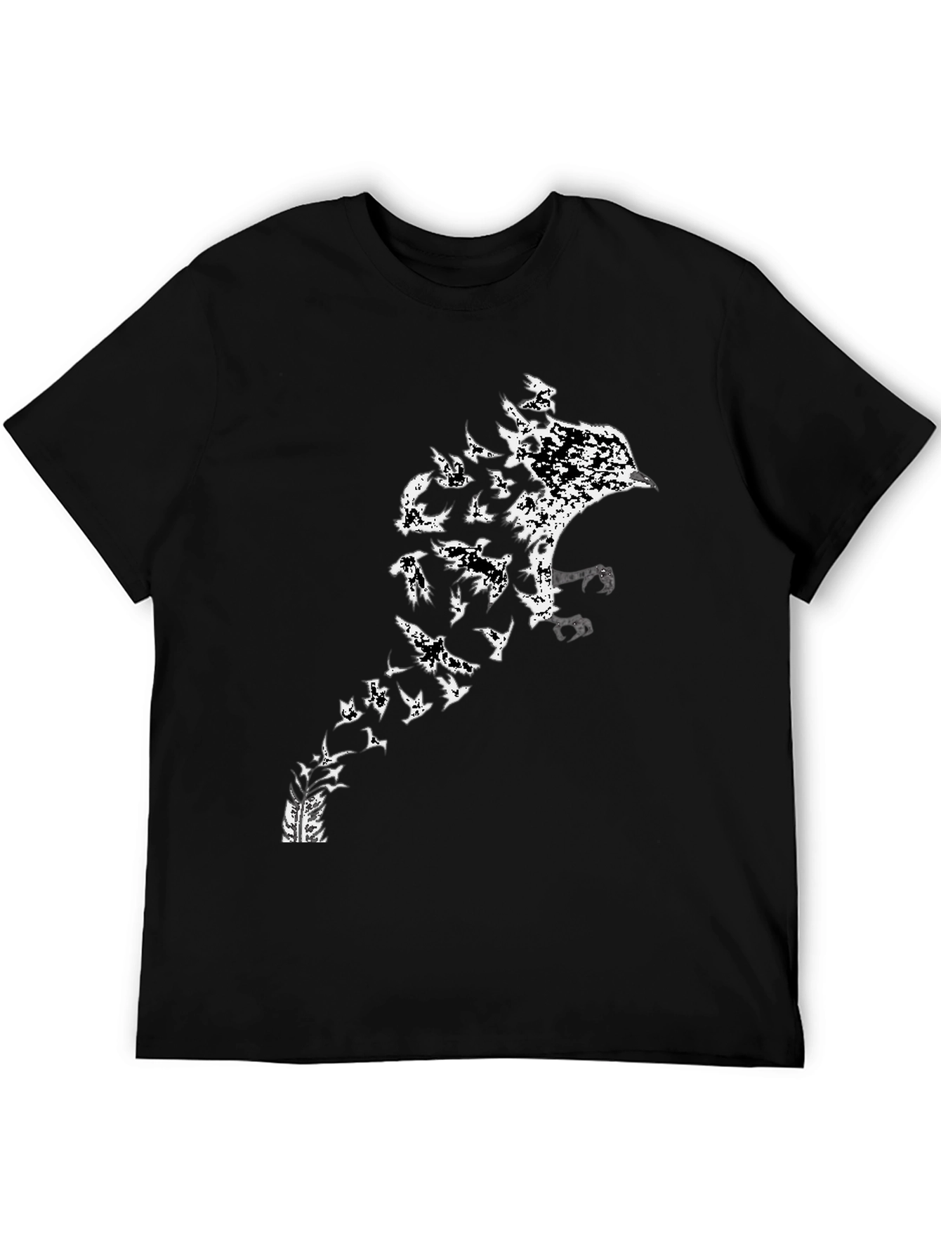 Raven to Birds Black Graphic T-Shirt