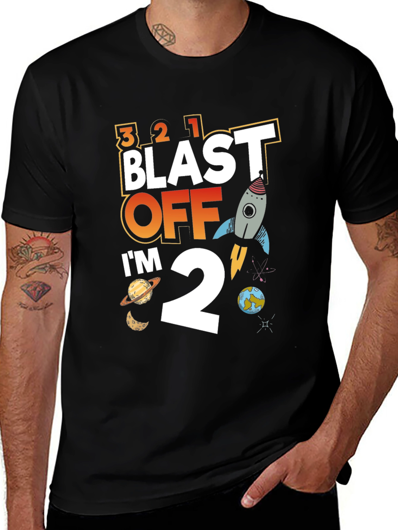 Blast Off 2nd Birthday T-Shirt - Space Theme