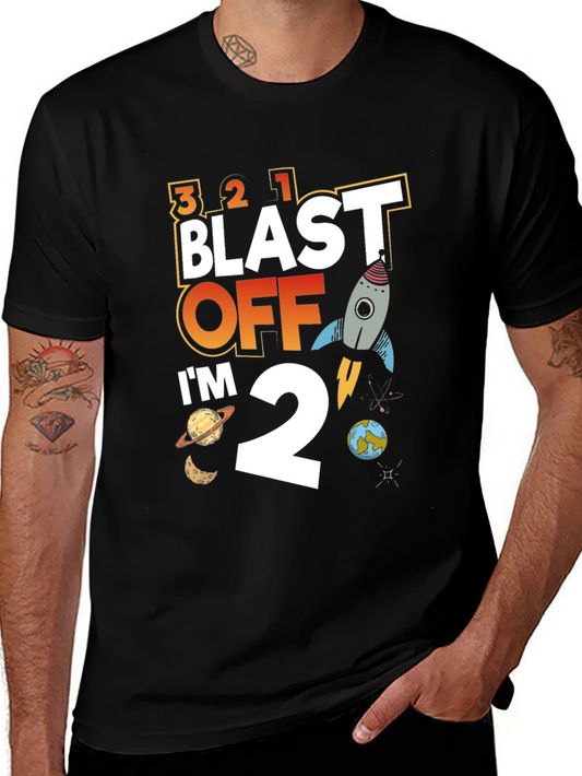 Blast Off 2nd Birthday T-Shirt - Space Theme