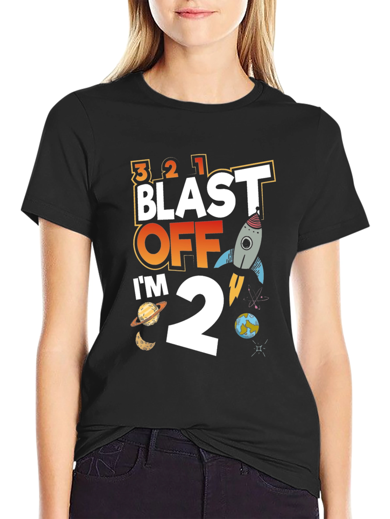 Blast Off 2nd Birthday T-Shirt - Space Theme