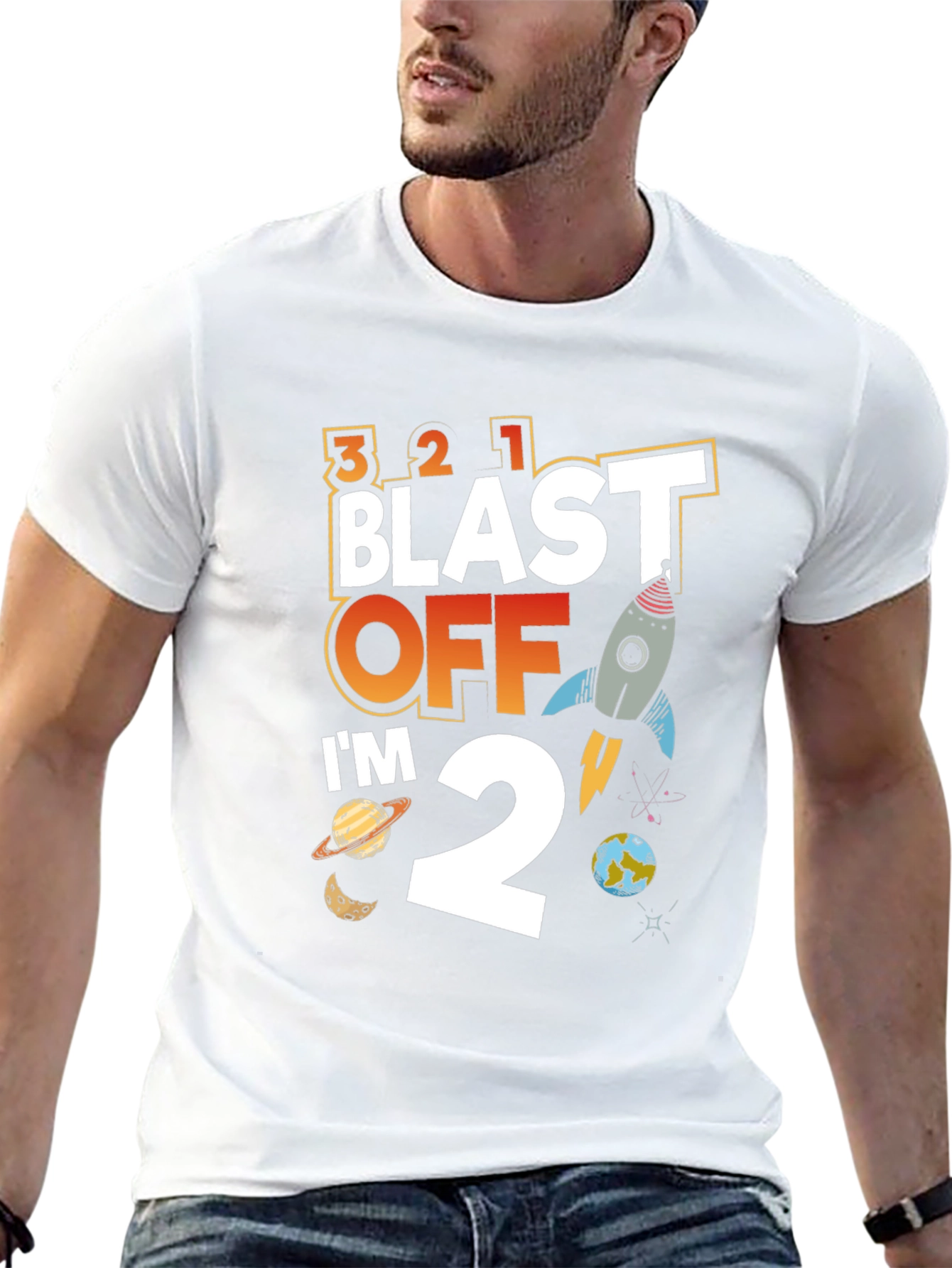 Blast Off 2nd Birthday T-Shirt - Space Theme