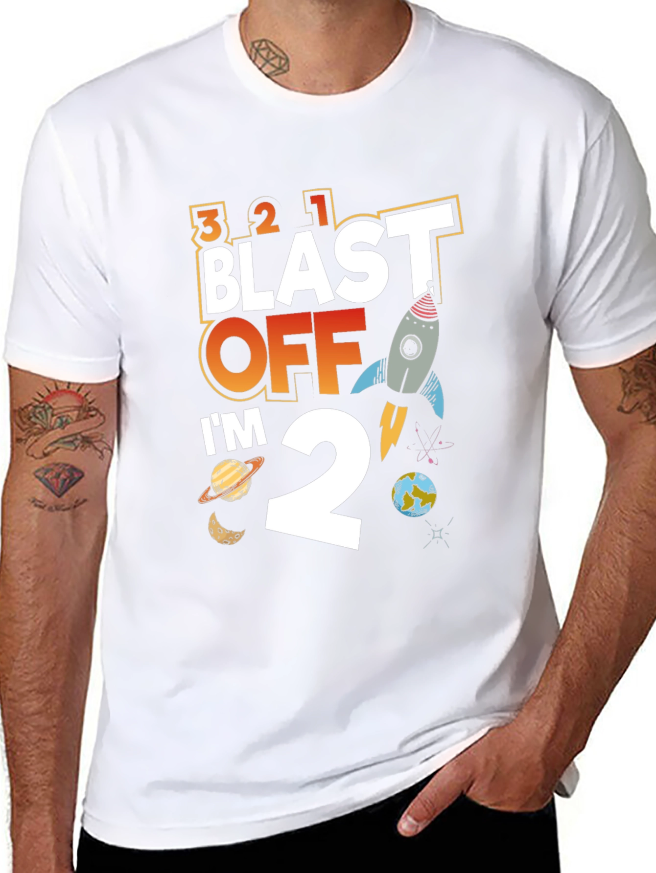 Blast Off 2nd Birthday T-Shirt - Space Theme