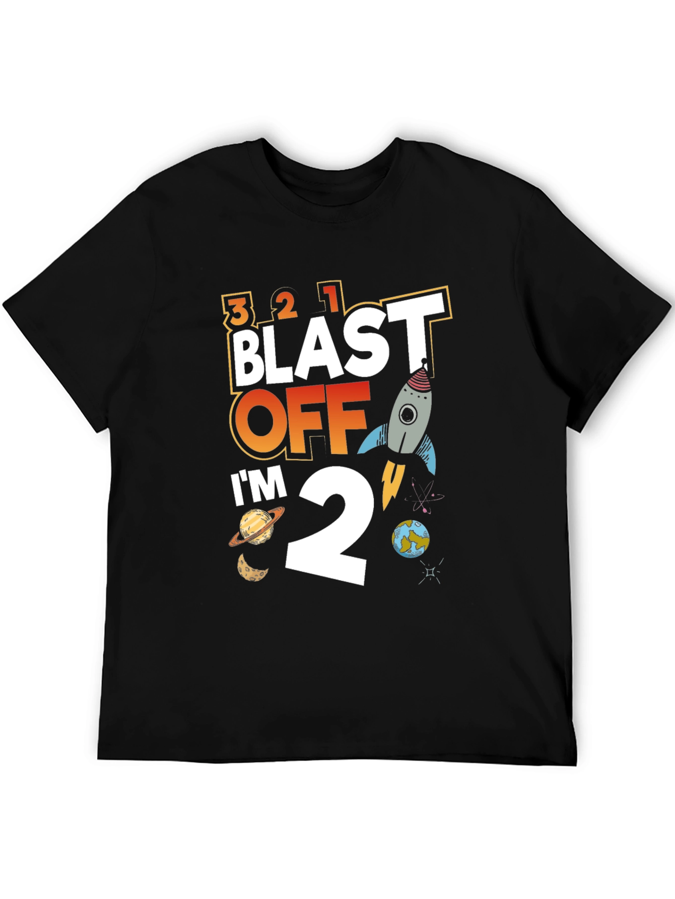 Blast Off 2nd Birthday T-Shirt - Space Theme