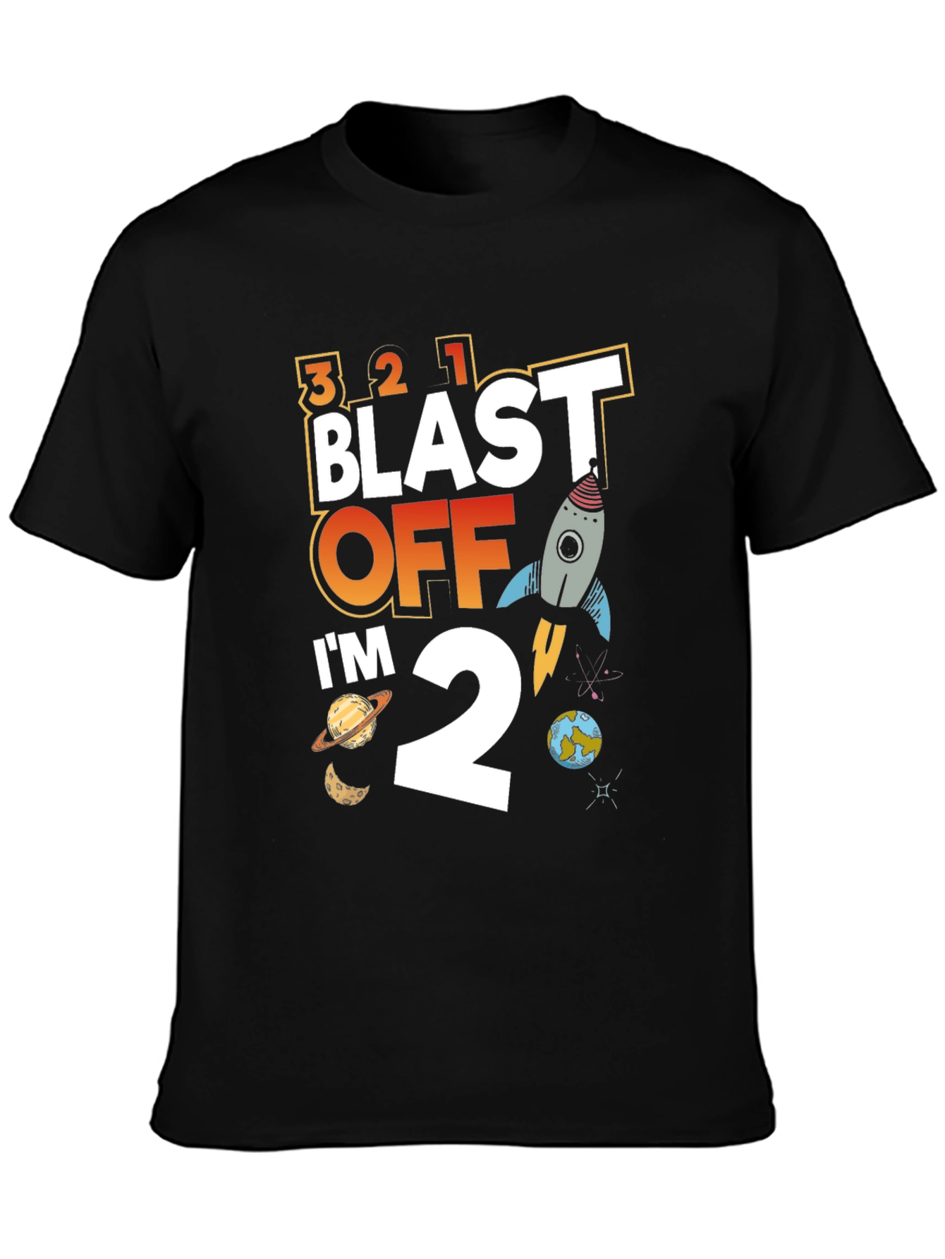 Blast Off 2nd Birthday T-Shirt - Space Theme