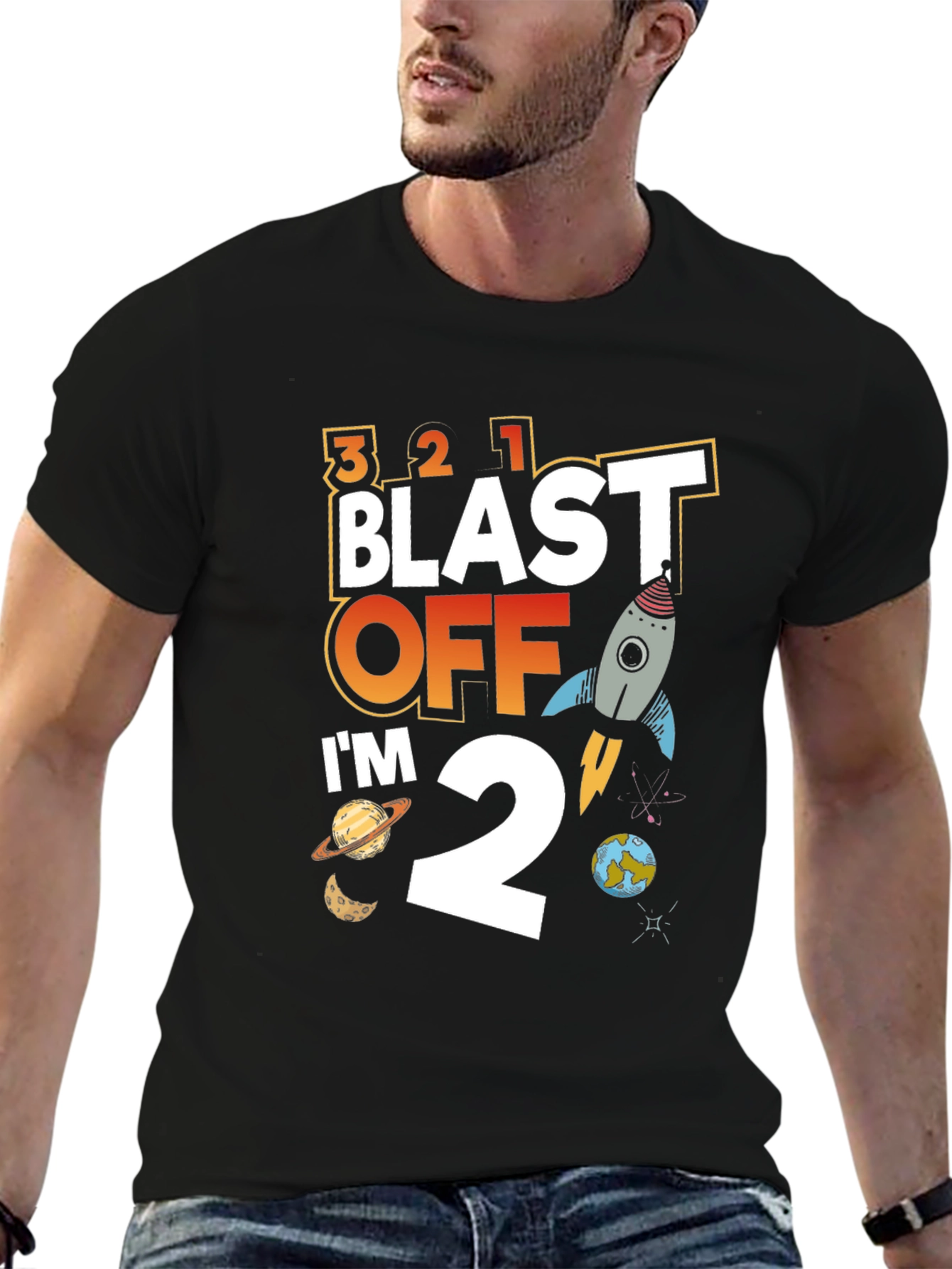Blast Off 2nd Birthday T-Shirt - Space Theme