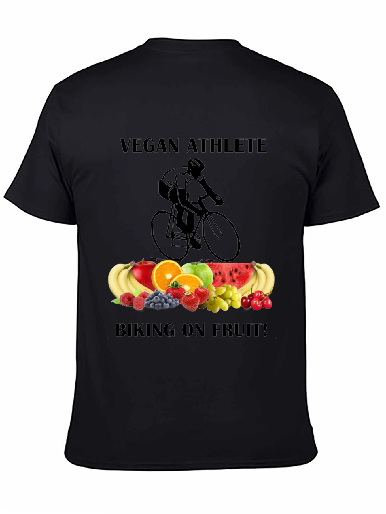 Vegan Athlete Biking on Fruit T-Shirt