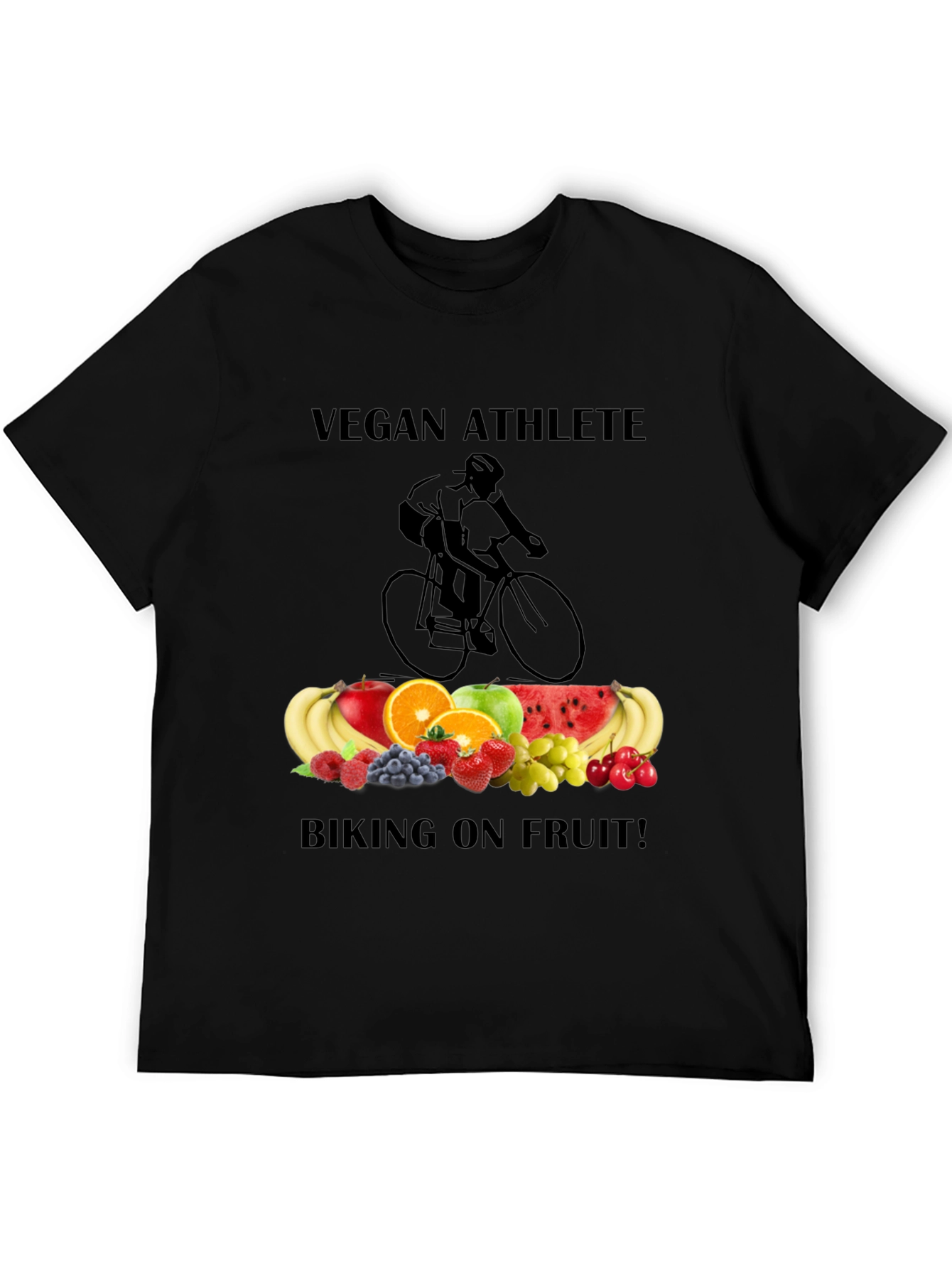 Vegan Athlete Biking on Fruit T-Shirt