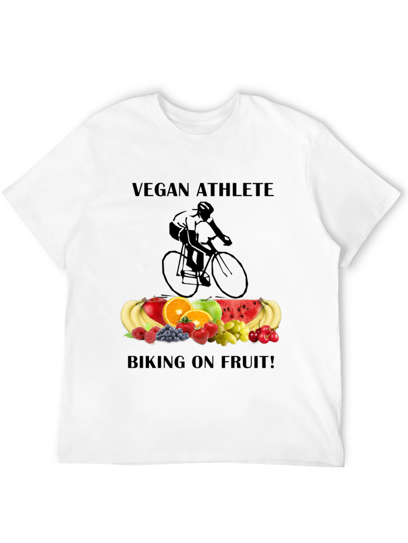 Vegan Athlete Biking on Fruit T-Shirt