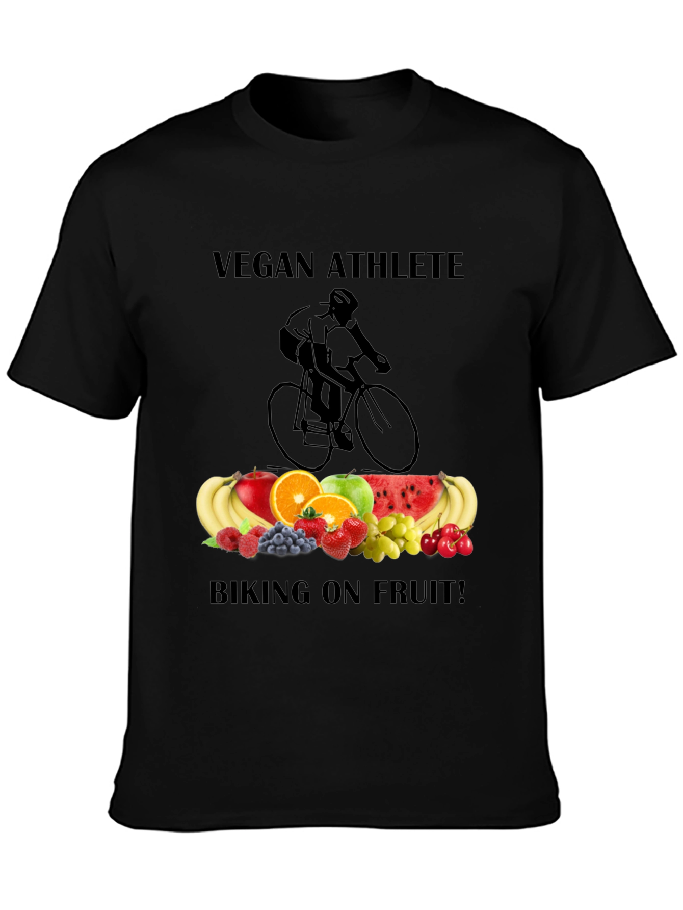 Vegan Athlete Biking on Fruit T-Shirt