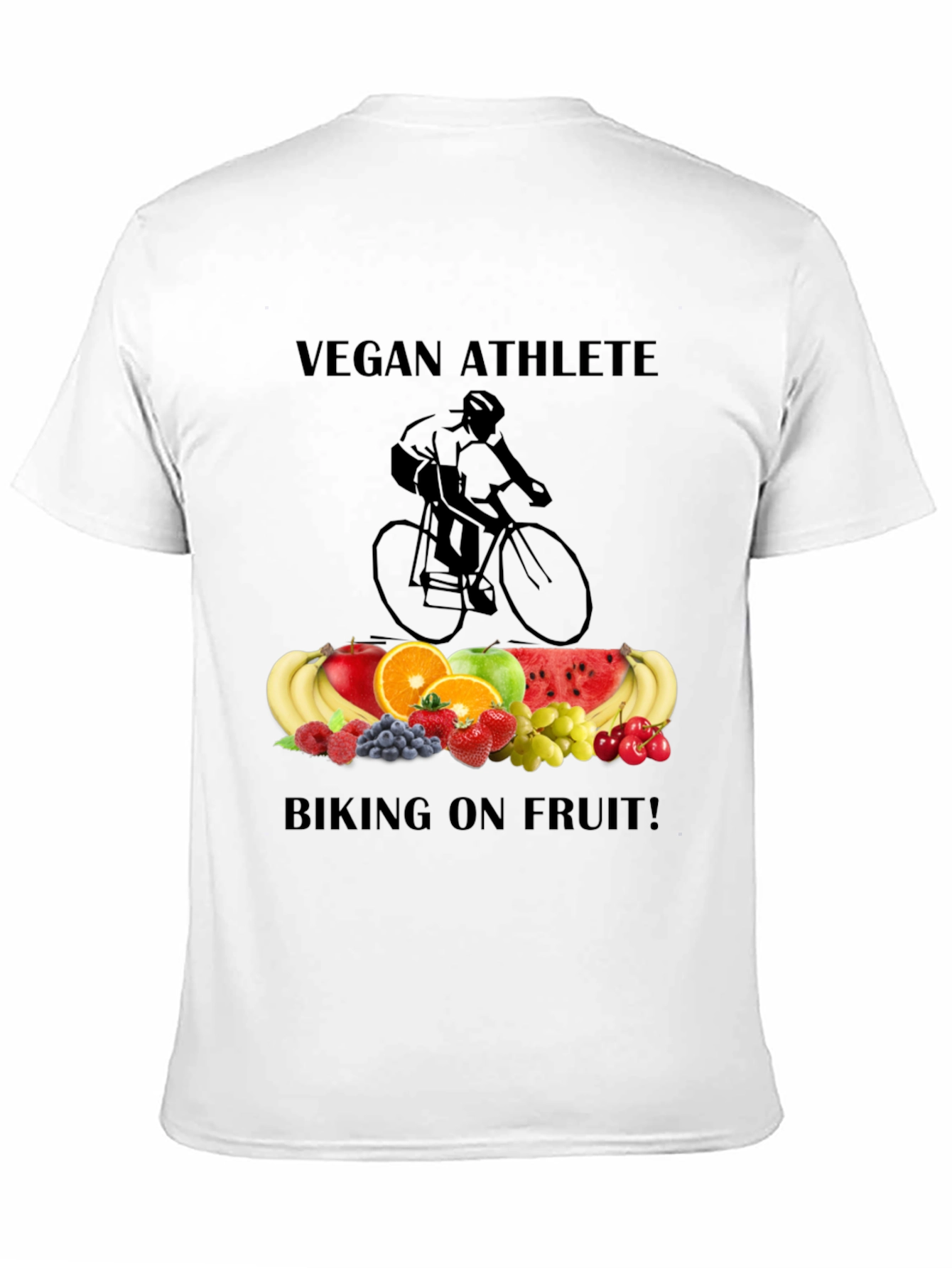 Vegan Athlete Biking on Fruit T-Shirt