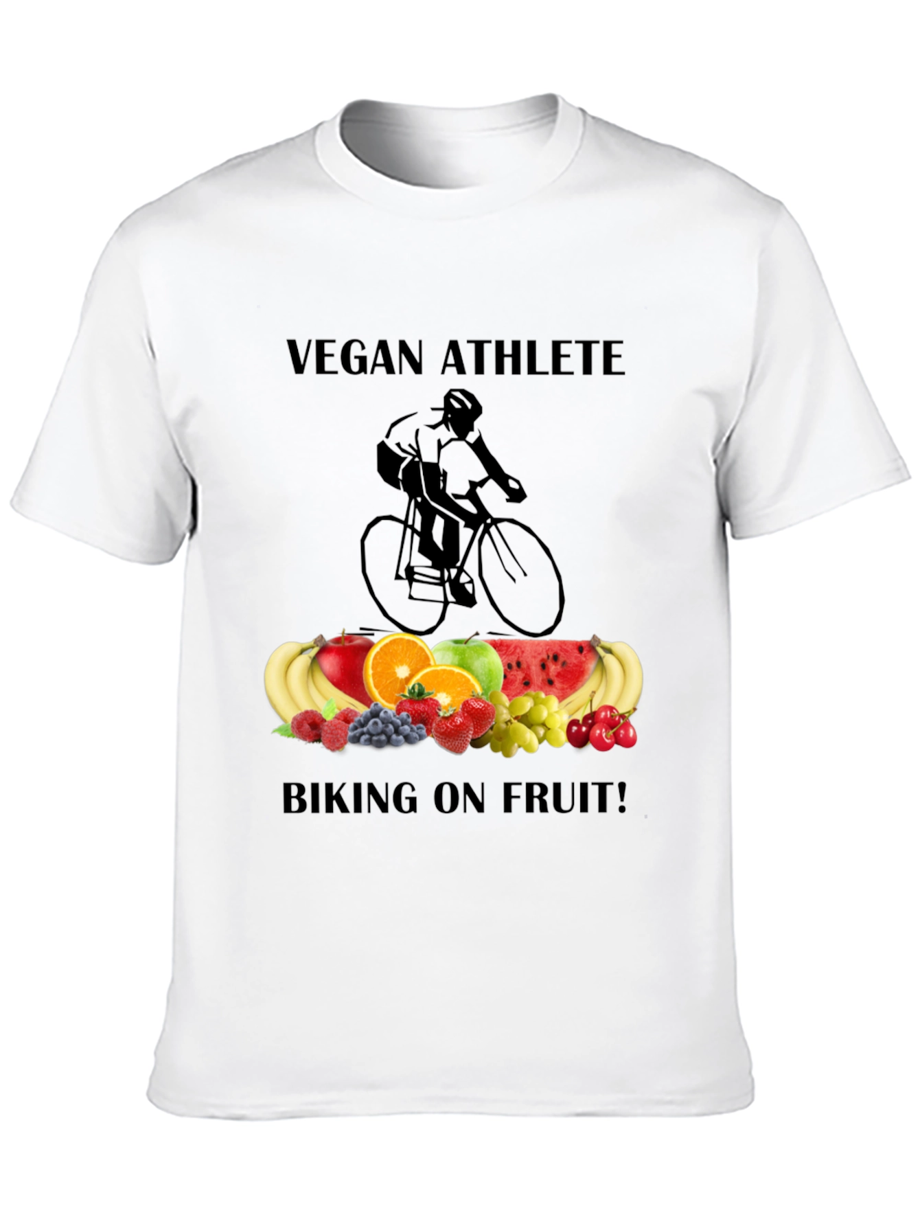 Vegan Athlete Biking on Fruit T-Shirt