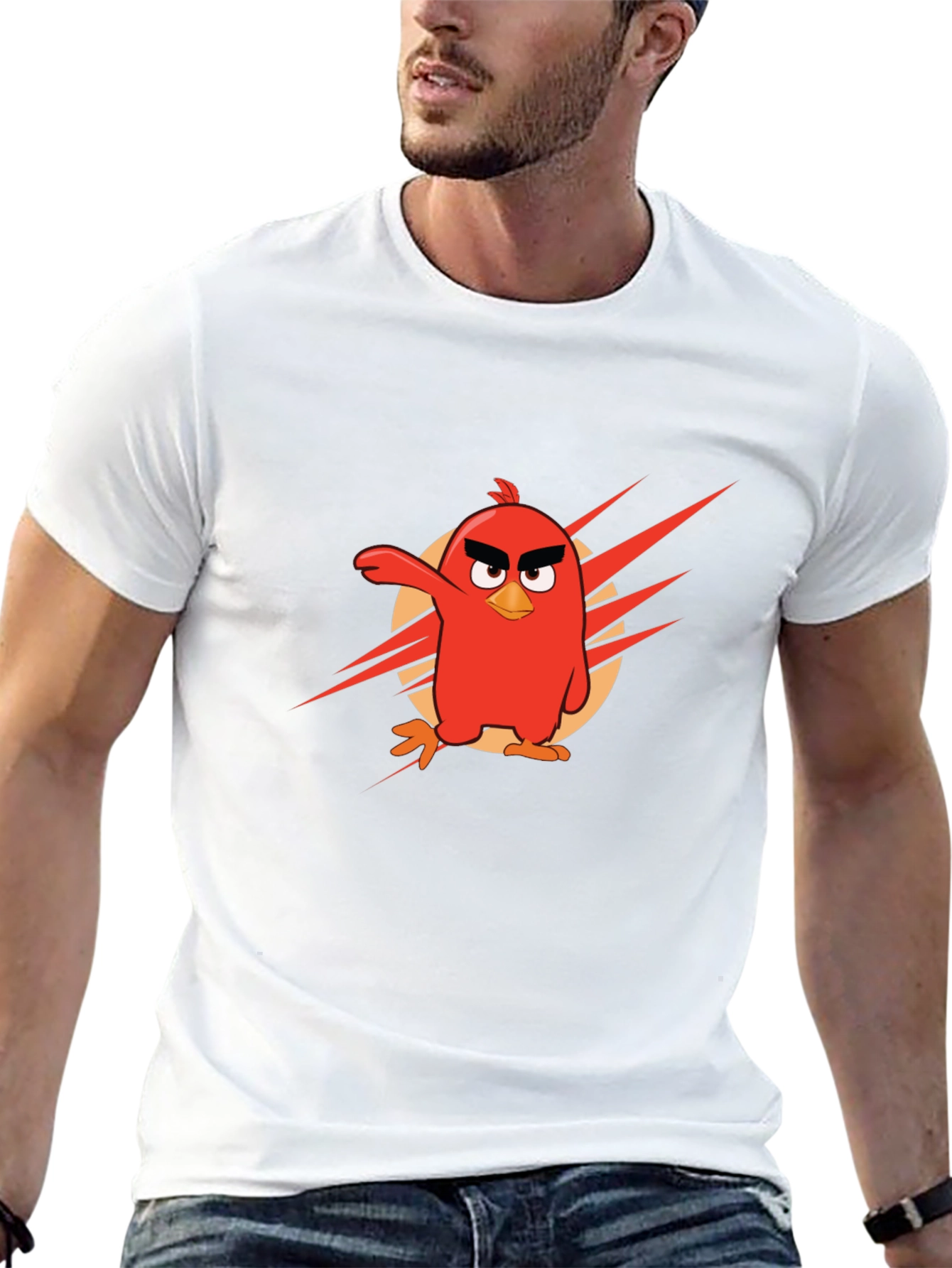 Angry Birds Red Character Black T-Shirt