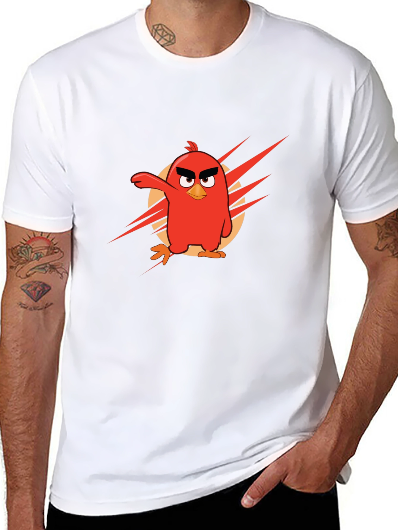 Angry Birds Red Character Black T-Shirt