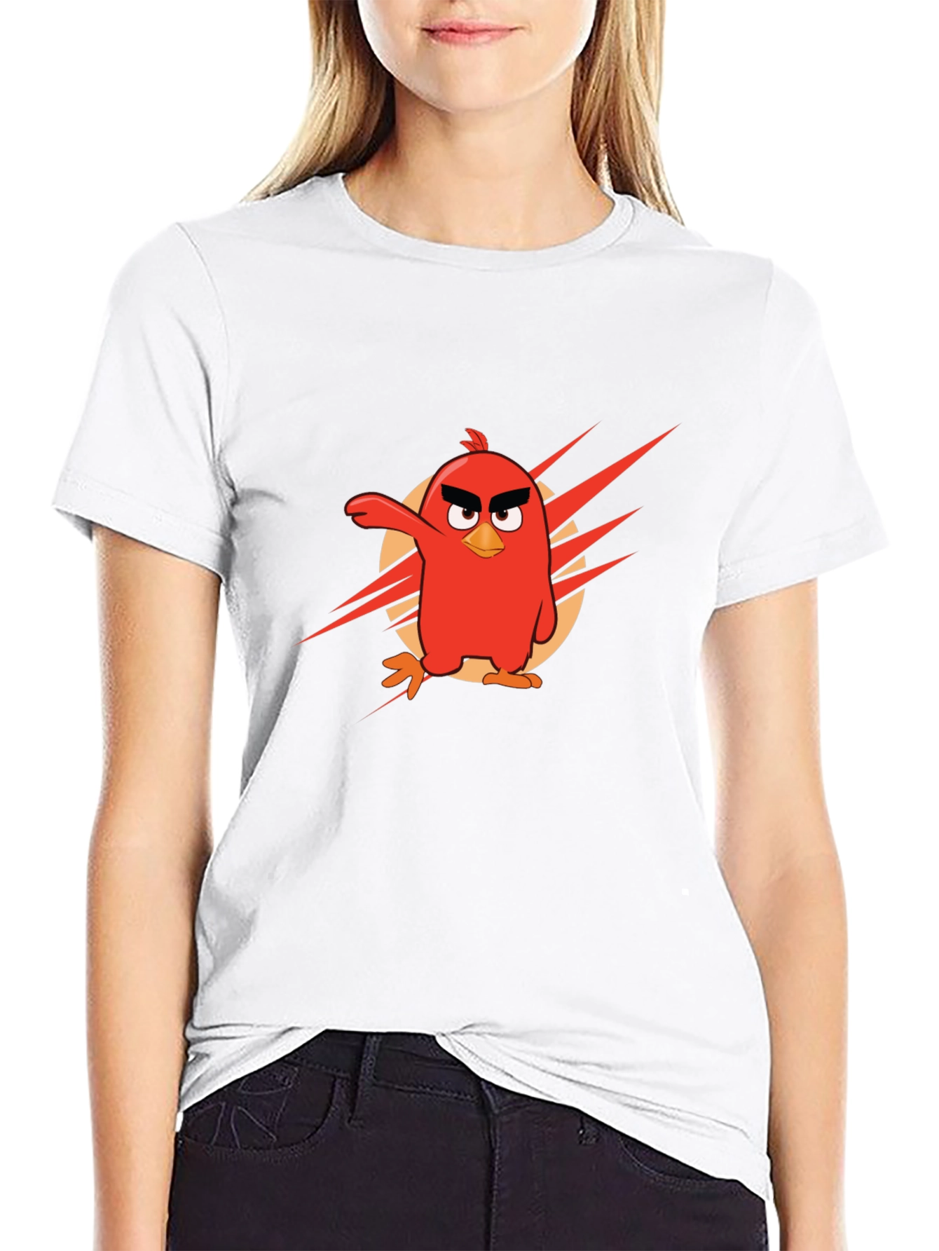 Angry Birds Red Character Black T-Shirt