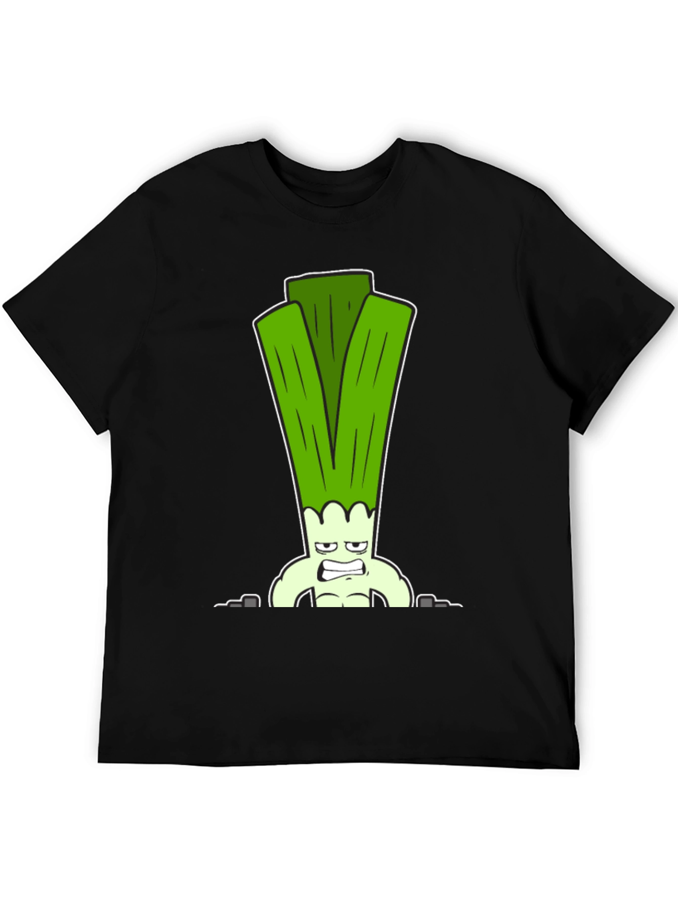 Funny Muscular Leek Graphic T-Shirt