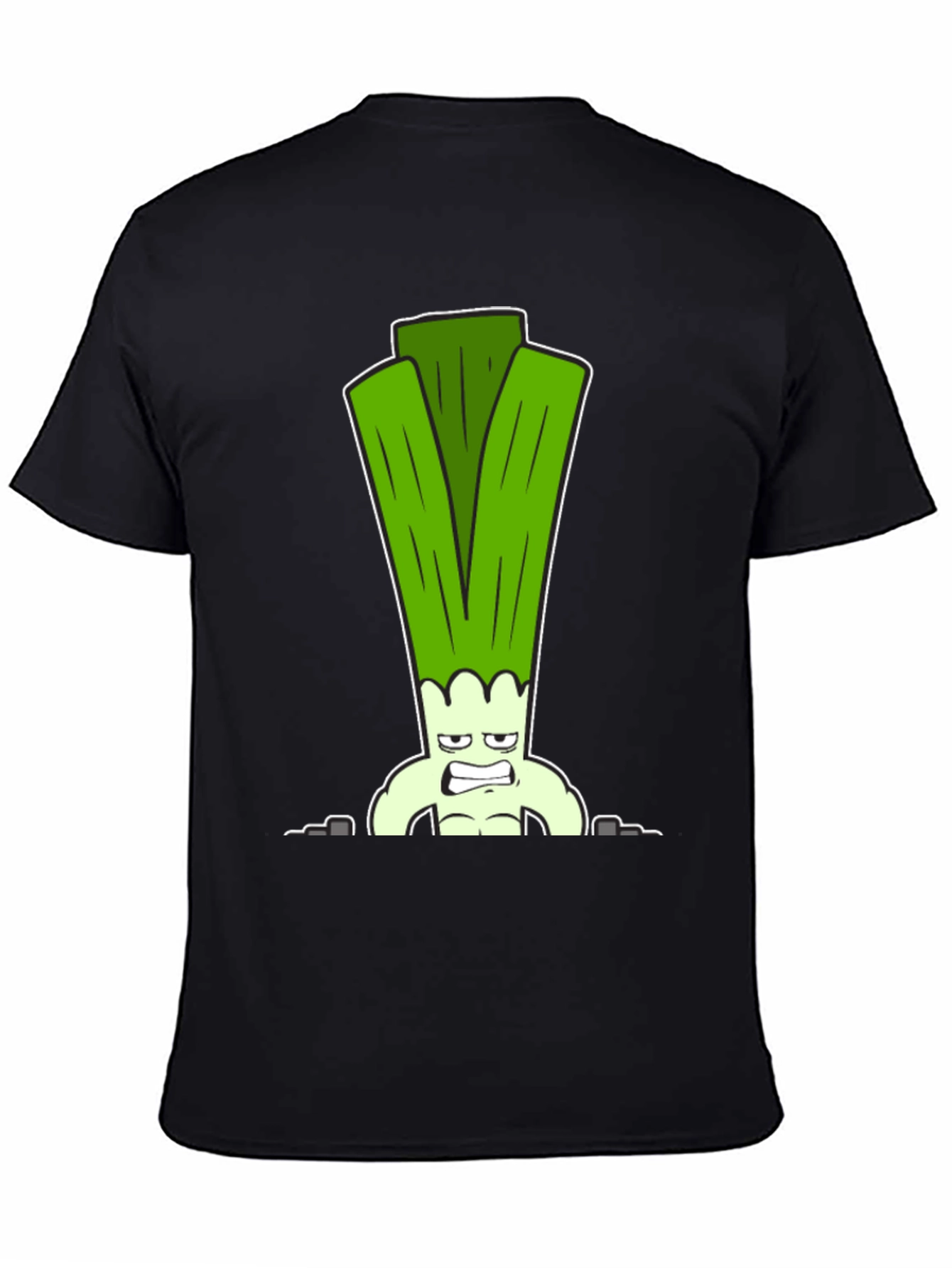 Funny Muscular Leek Graphic T-Shirt