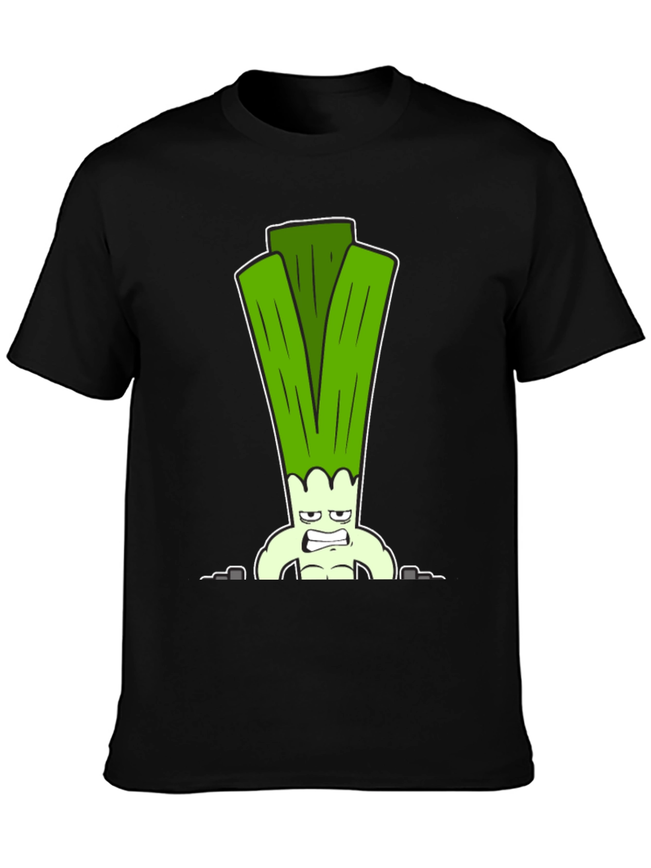 Funny Muscular Leek Graphic T-Shirt