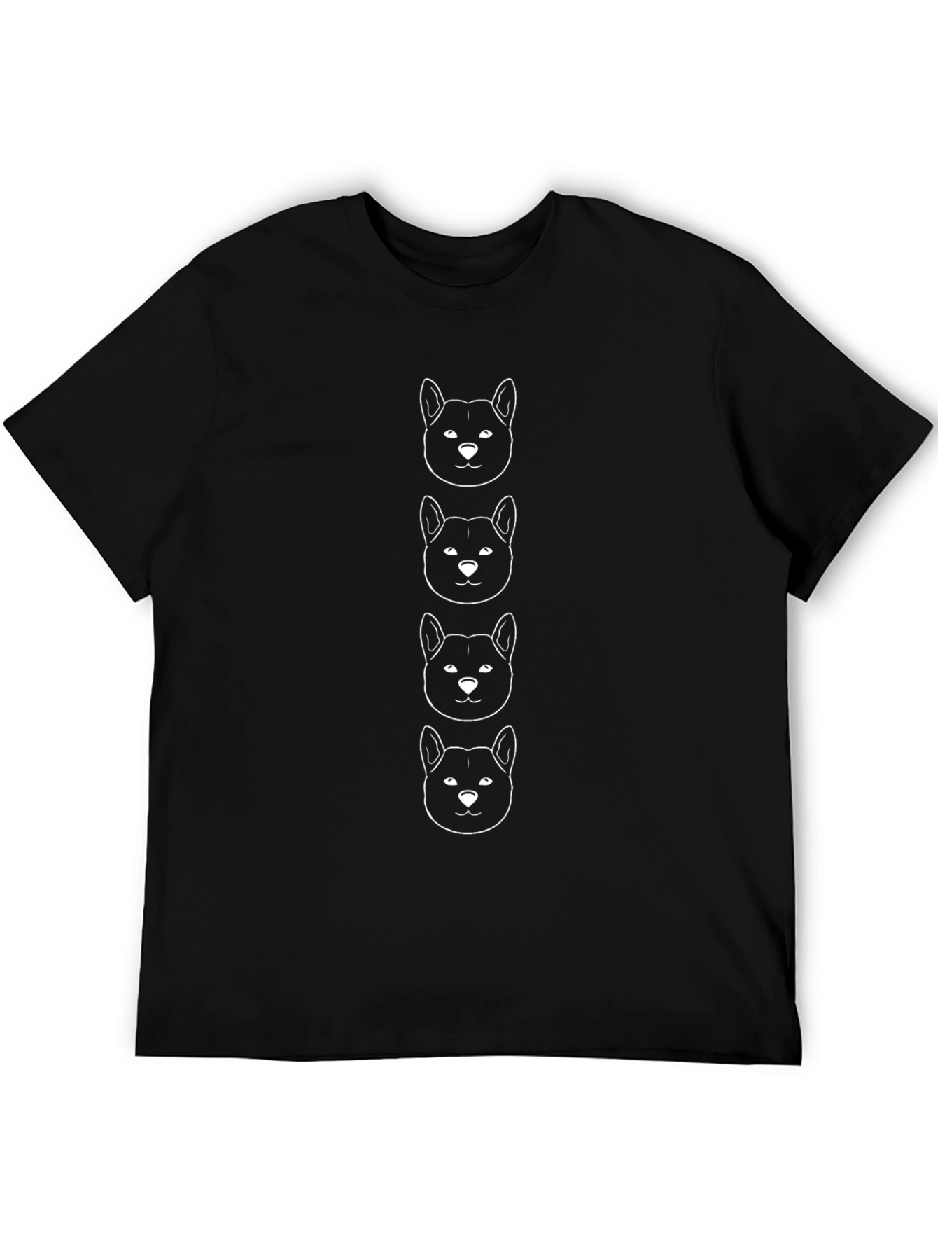 Shiba Inu Heads Black T-Shirt