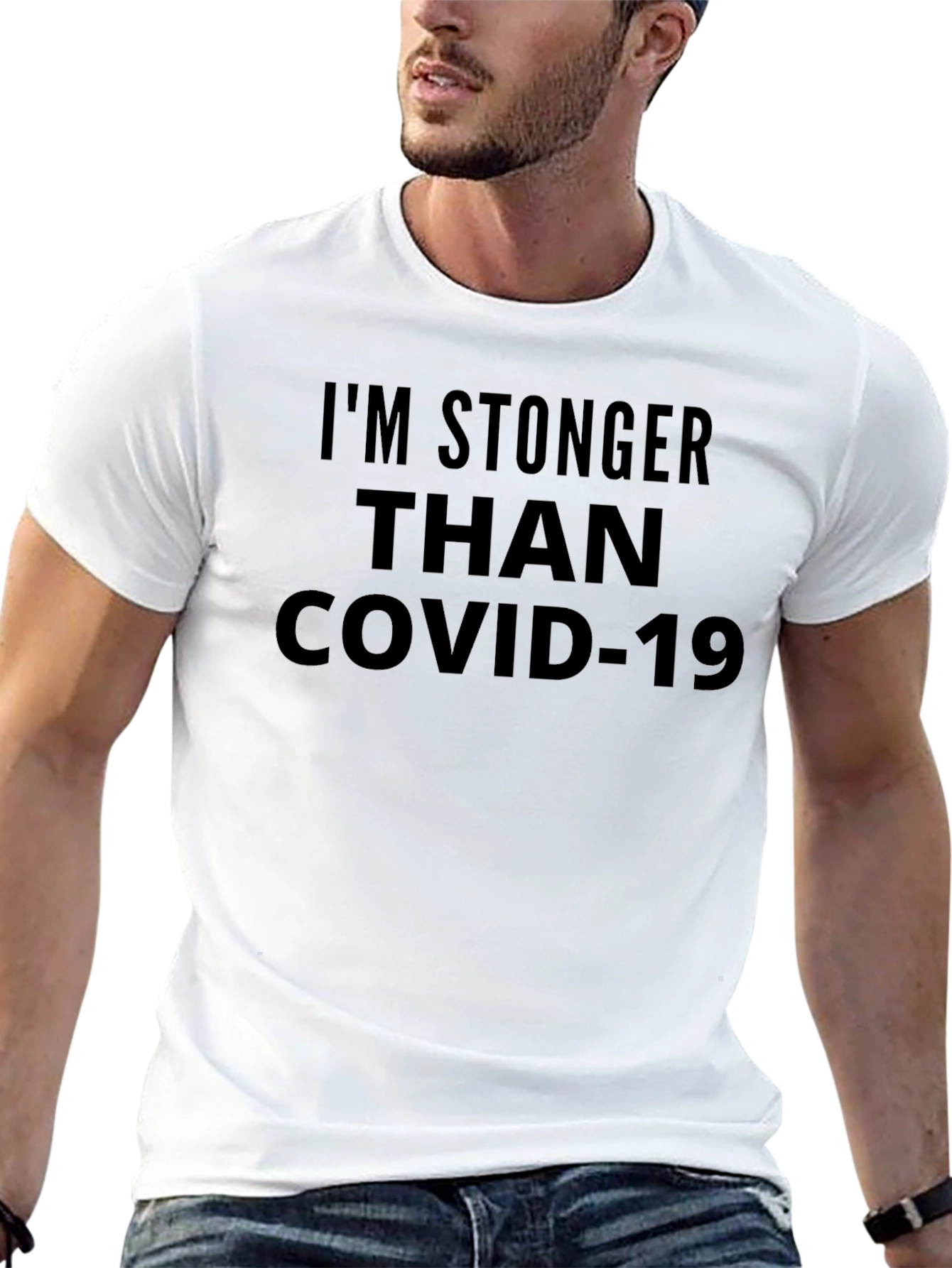 Stronger Than COVID-19 Black Graphic Tee