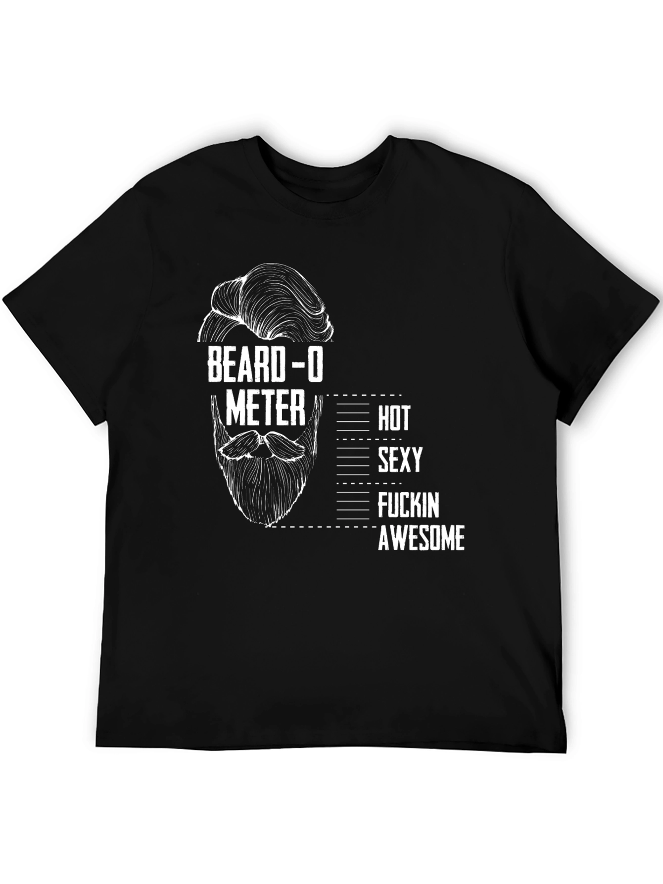 Beard-O-Meter Funny Mens T-Shirt