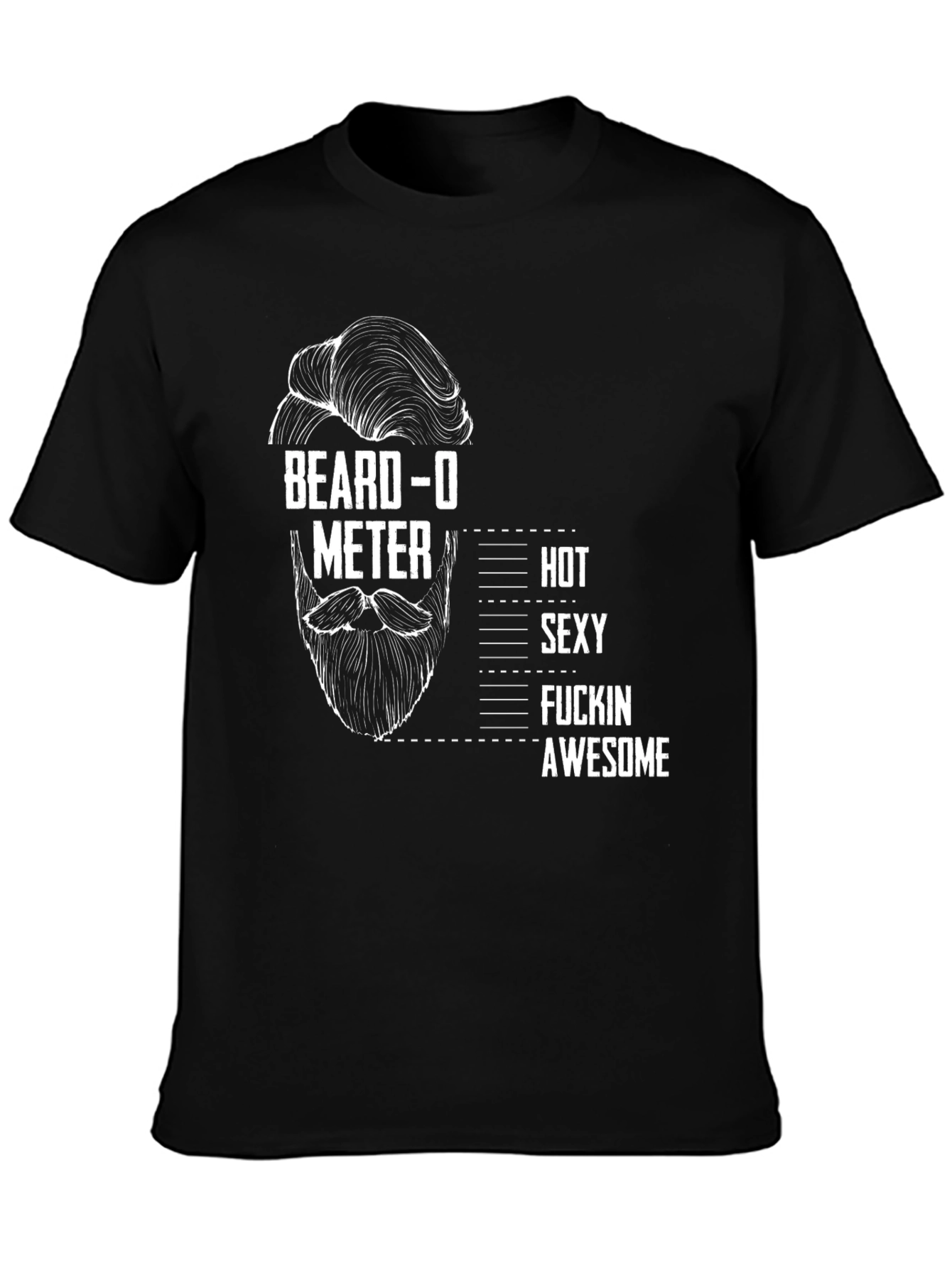 Beard-O-Meter Funny Mens T-Shirt