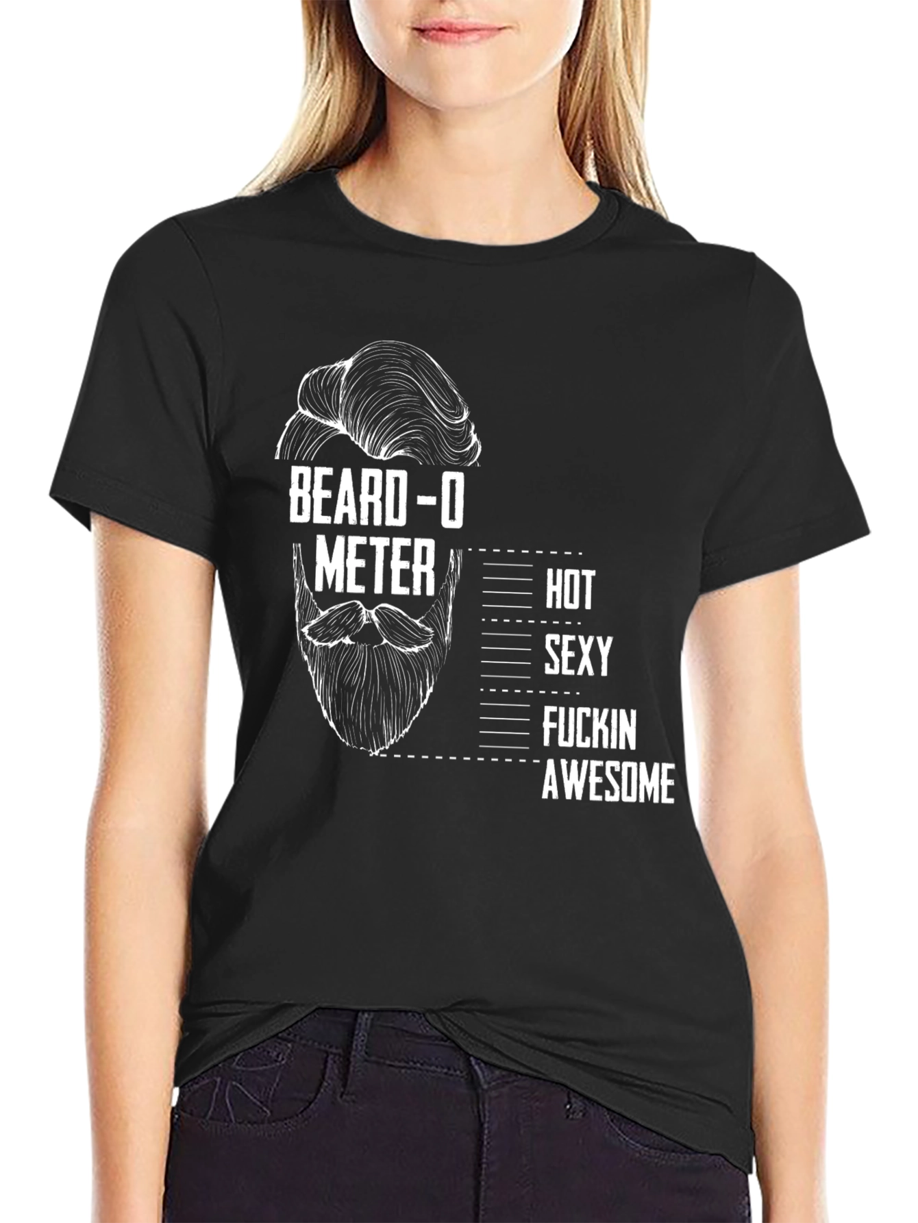 Beard-O-Meter Funny Mens T-Shirt