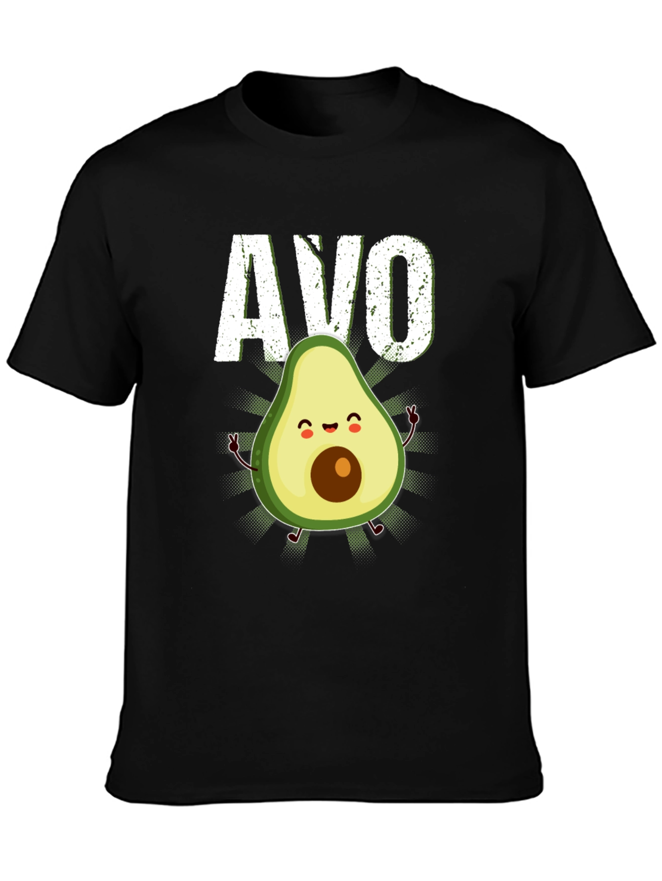 Avo Cute Avocado Graphic T-Shirt - Black