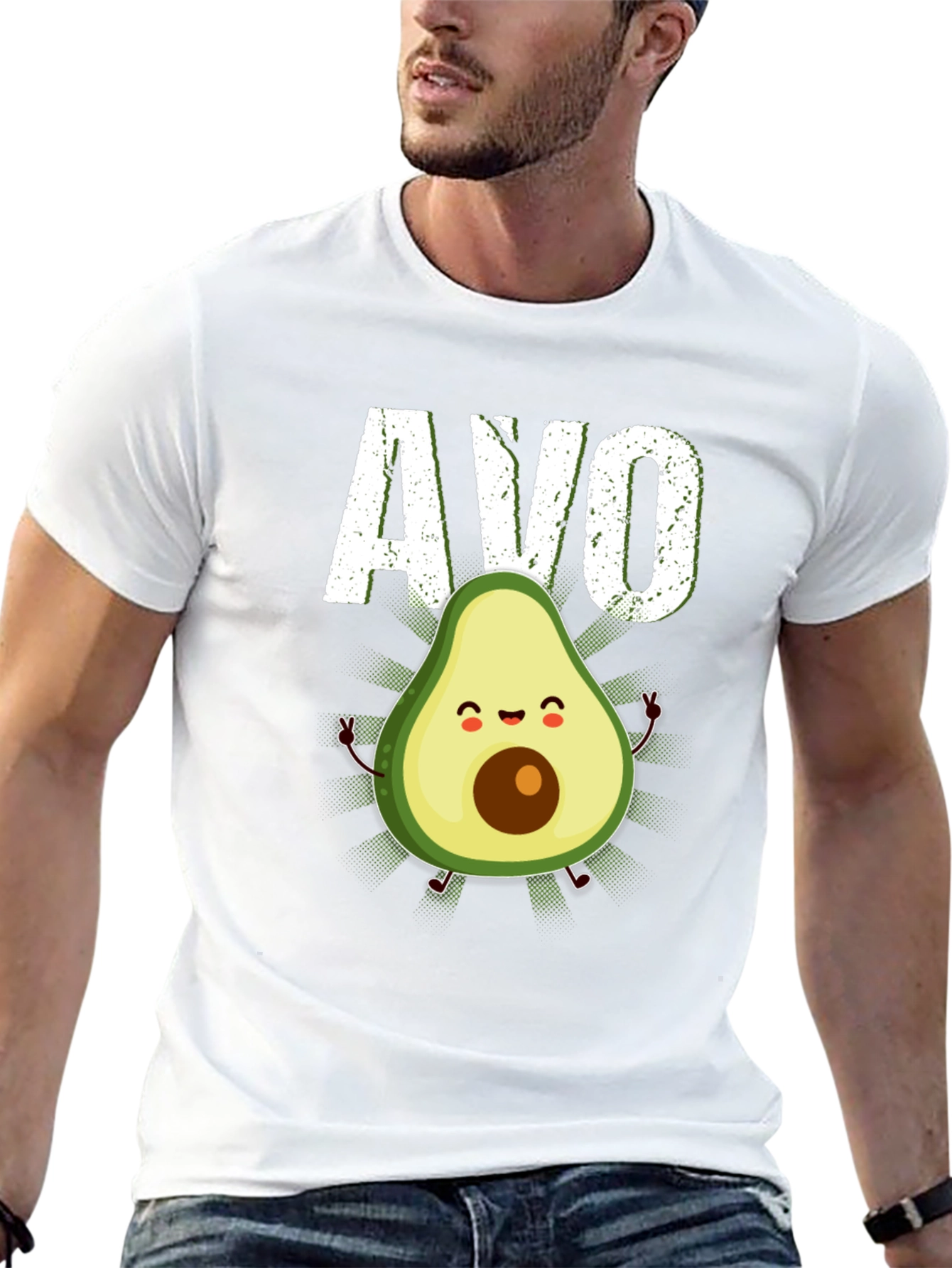 Avo Cute Avocado Graphic T-Shirt - Black