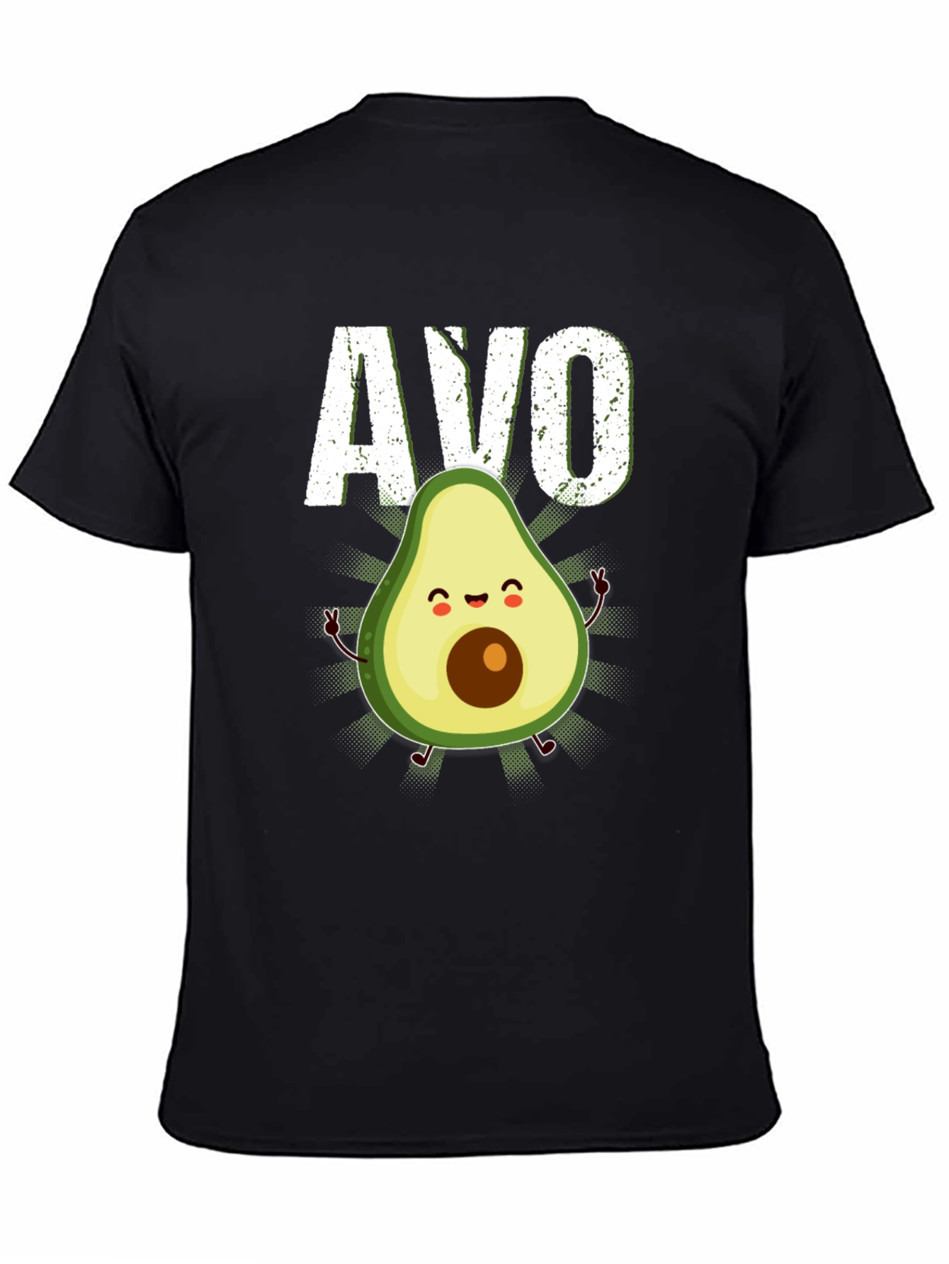 Avo Cute Avocado Graphic T-Shirt - Black