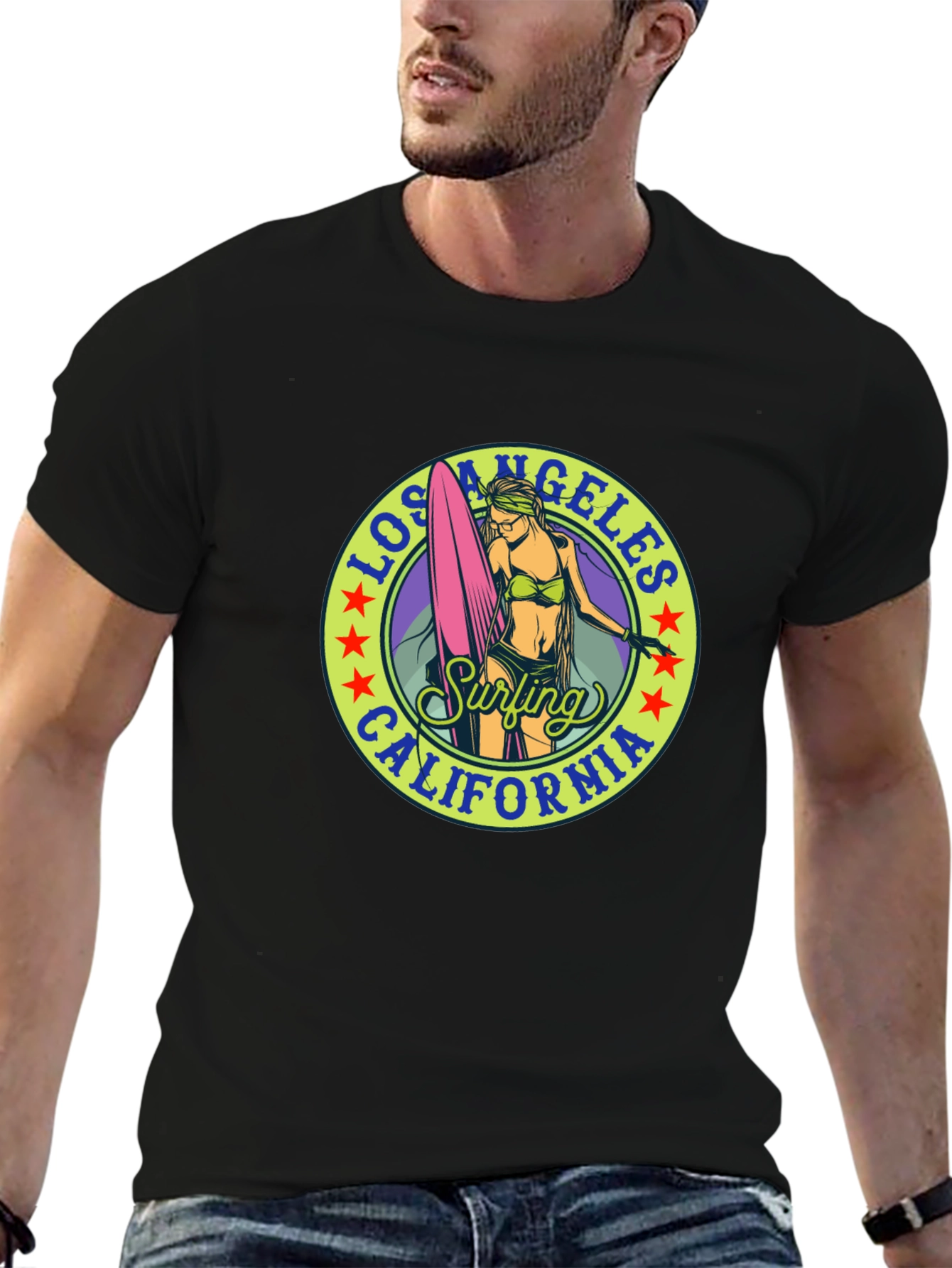Los Angeles California Surfing Graphic Tee