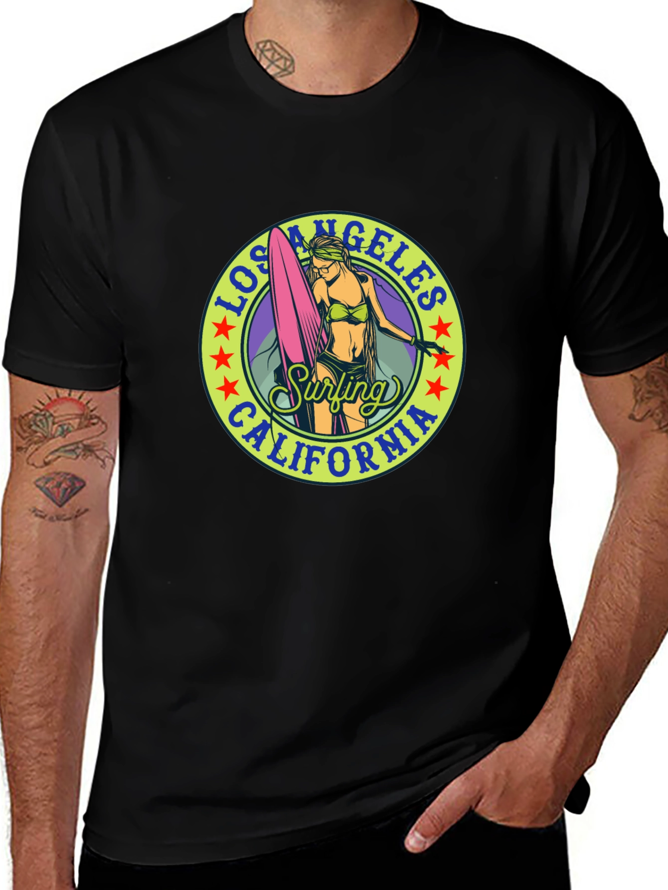 Los Angeles California Surfing Graphic Tee