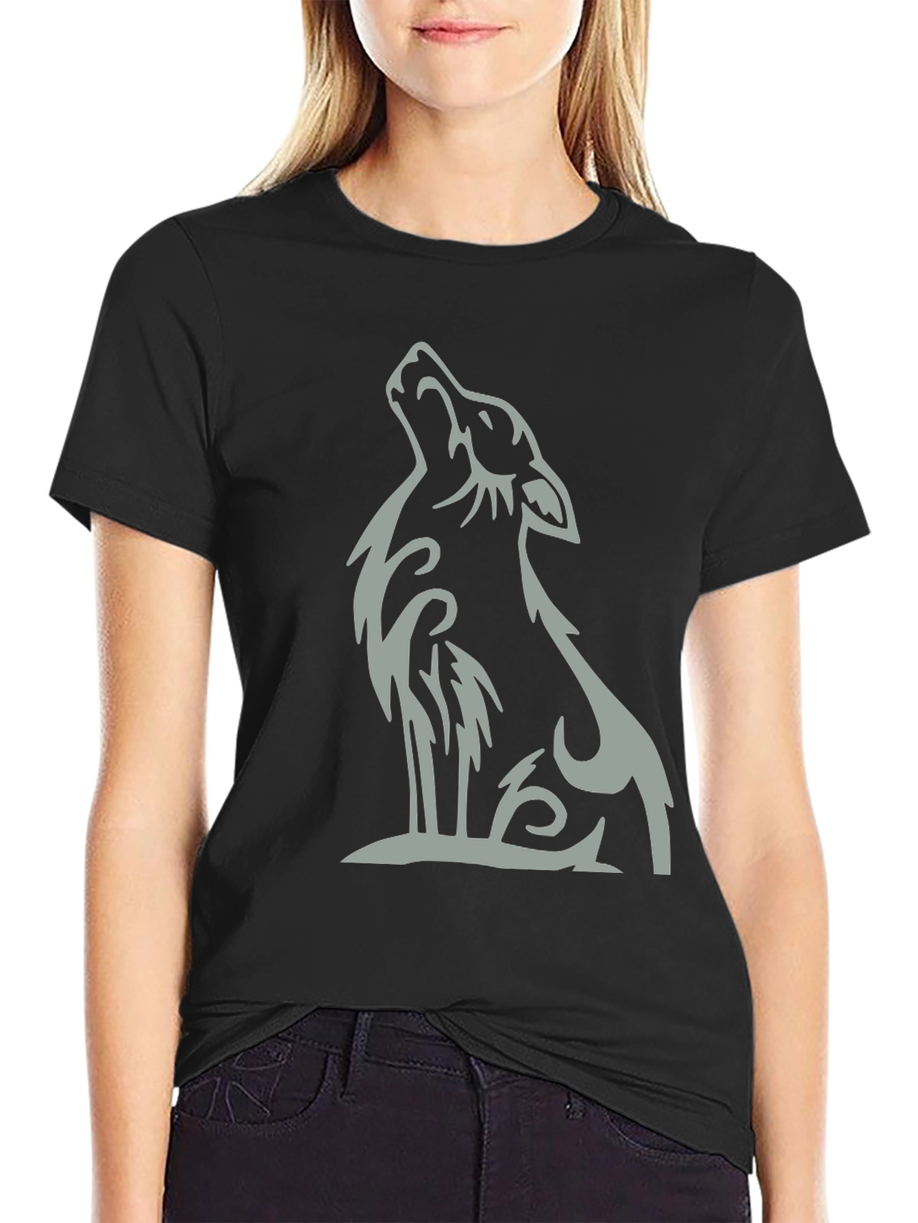 Black Wolf Graphic Tee - Stylish Casual Wear
